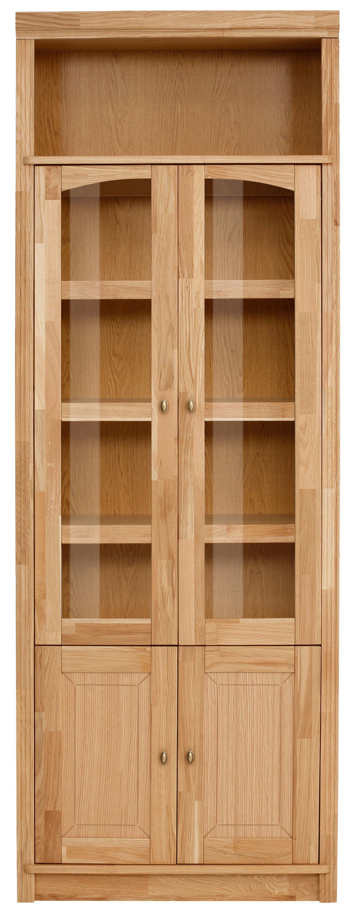 Home affaire Boekenkast Soeren massief grenen, in 2 hoogten, diepte 29 cm, deuren met vensterglas-inzet