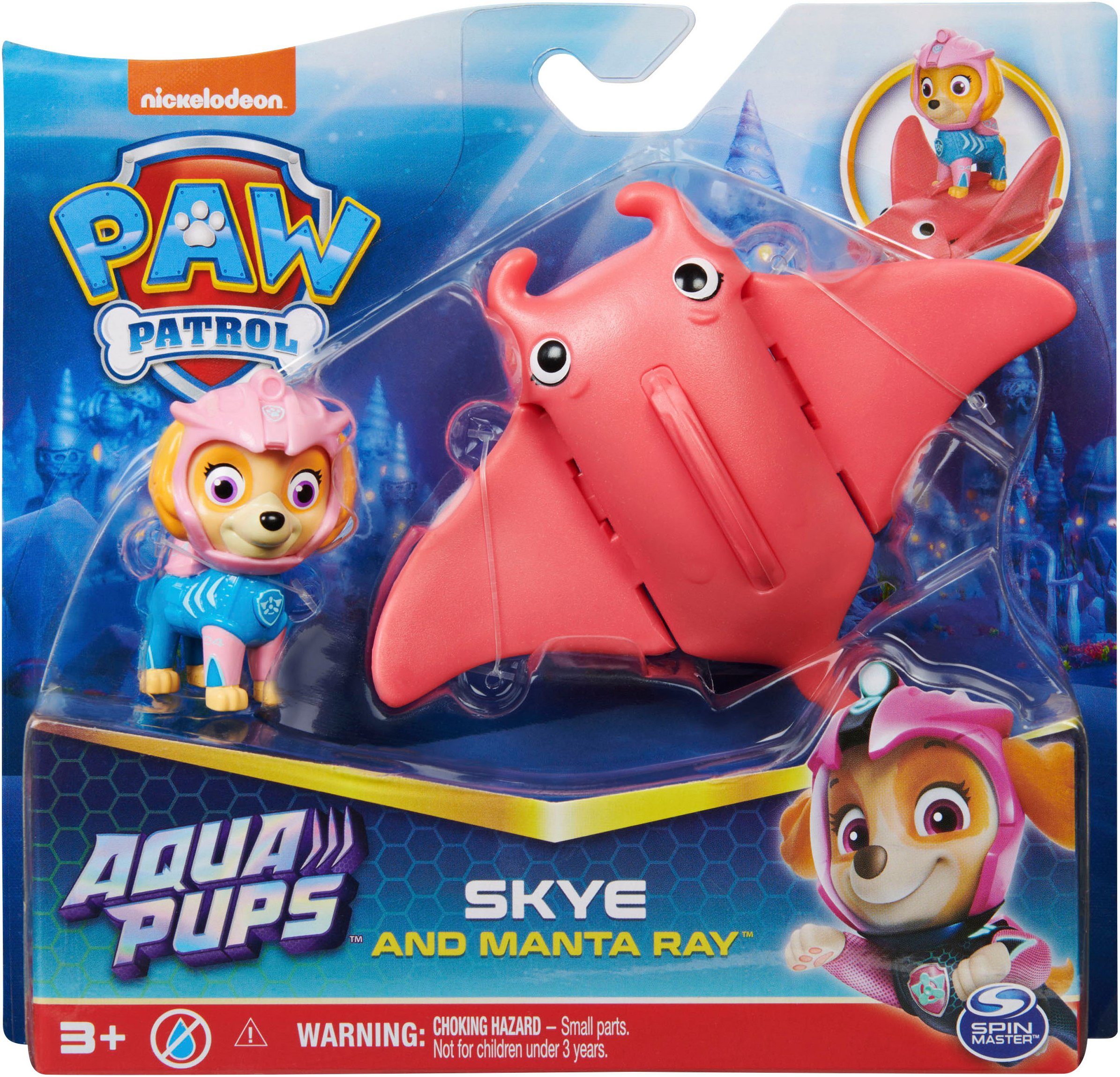 Spin Master Speelfiguur Paw Patrol - Aqua Pups - Hero Pups Solid Skye (set)