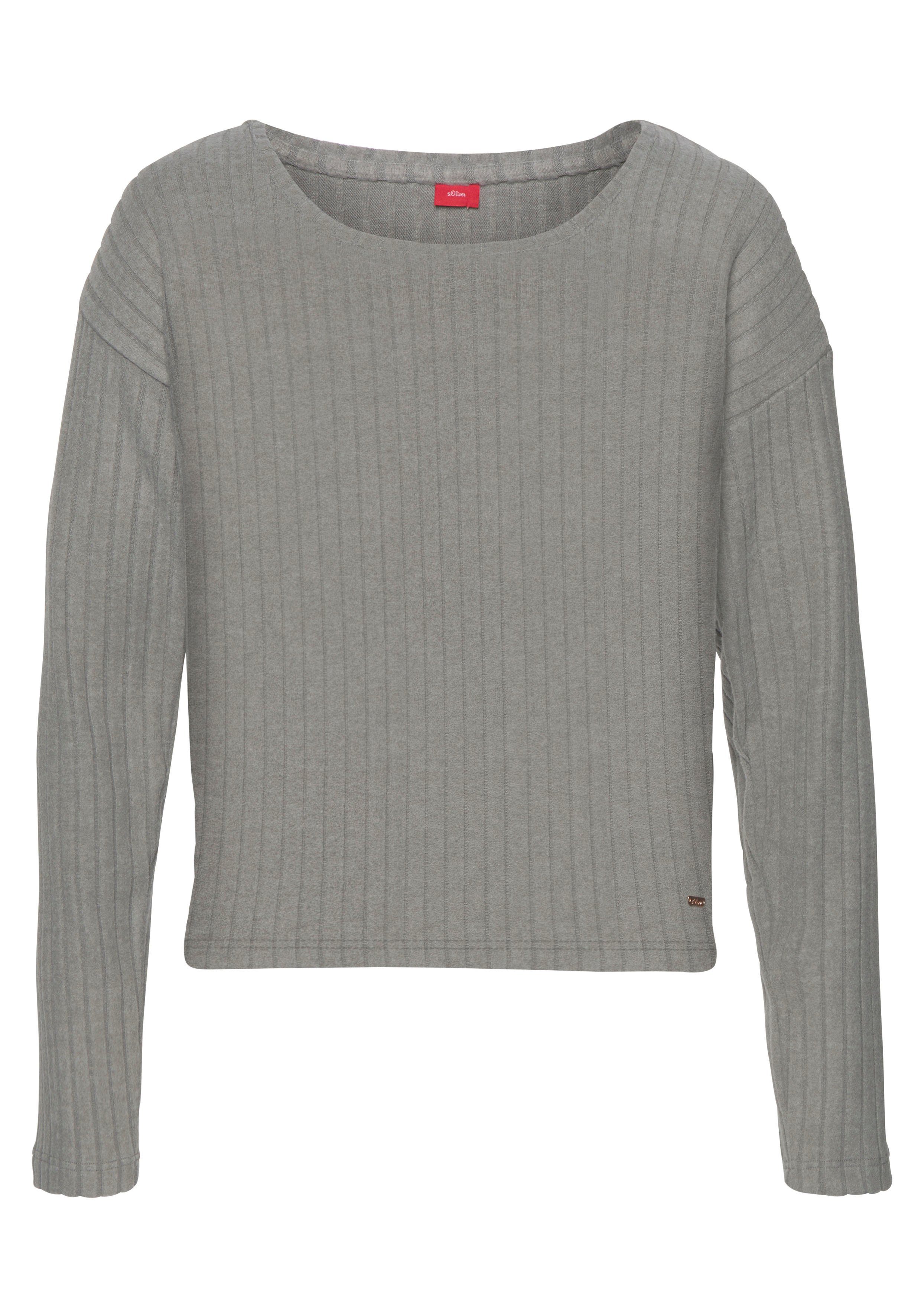 s.Oliver RED LABEL Beachwear Longsleeve van duurzaam ribbreisel