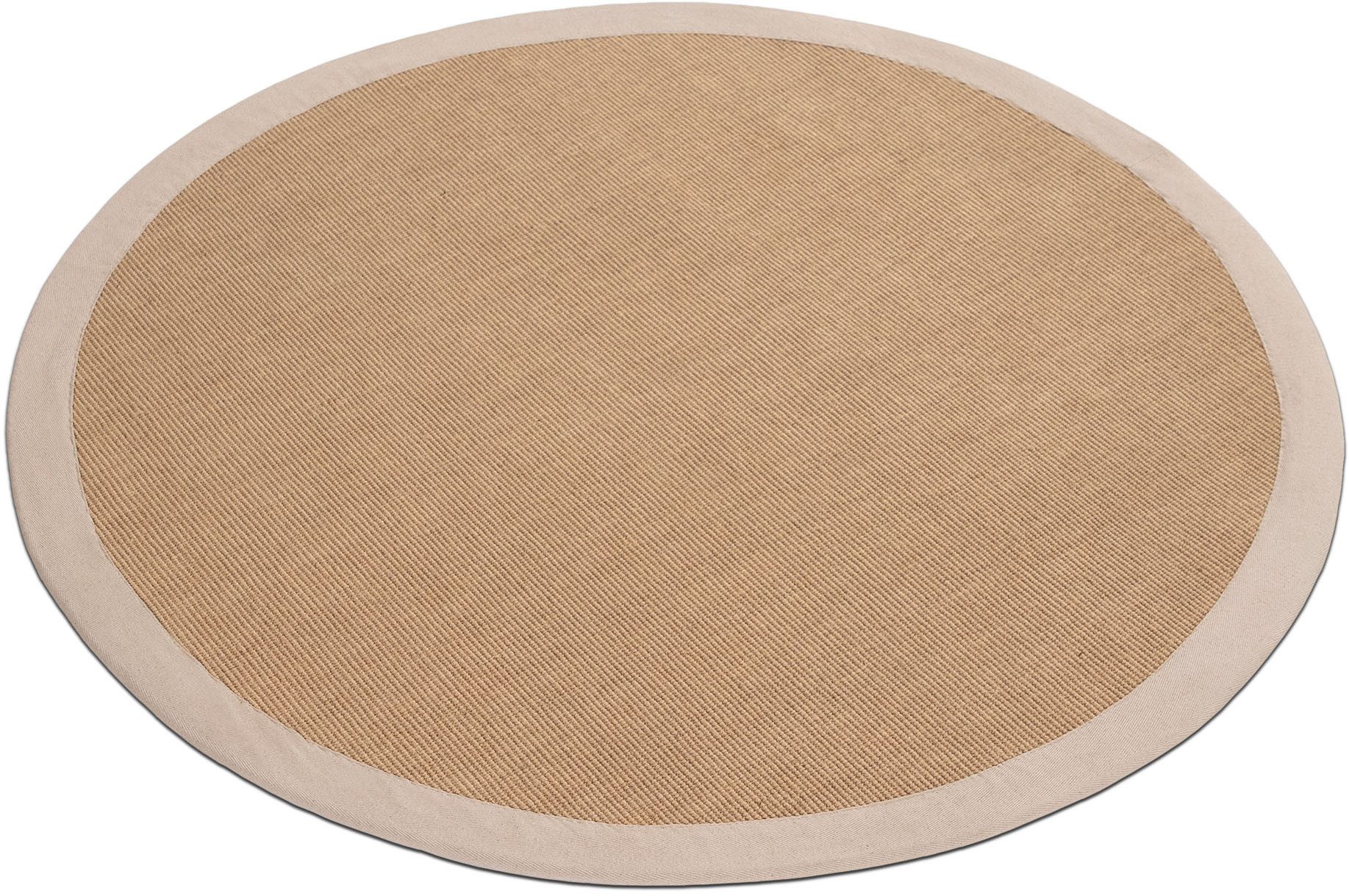 carpetfine Sisalkleed Sisal met gekleurd randdessin, antislip achterzijde
