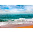 consalnet papierbehang strand zee in verschillende maten blauw