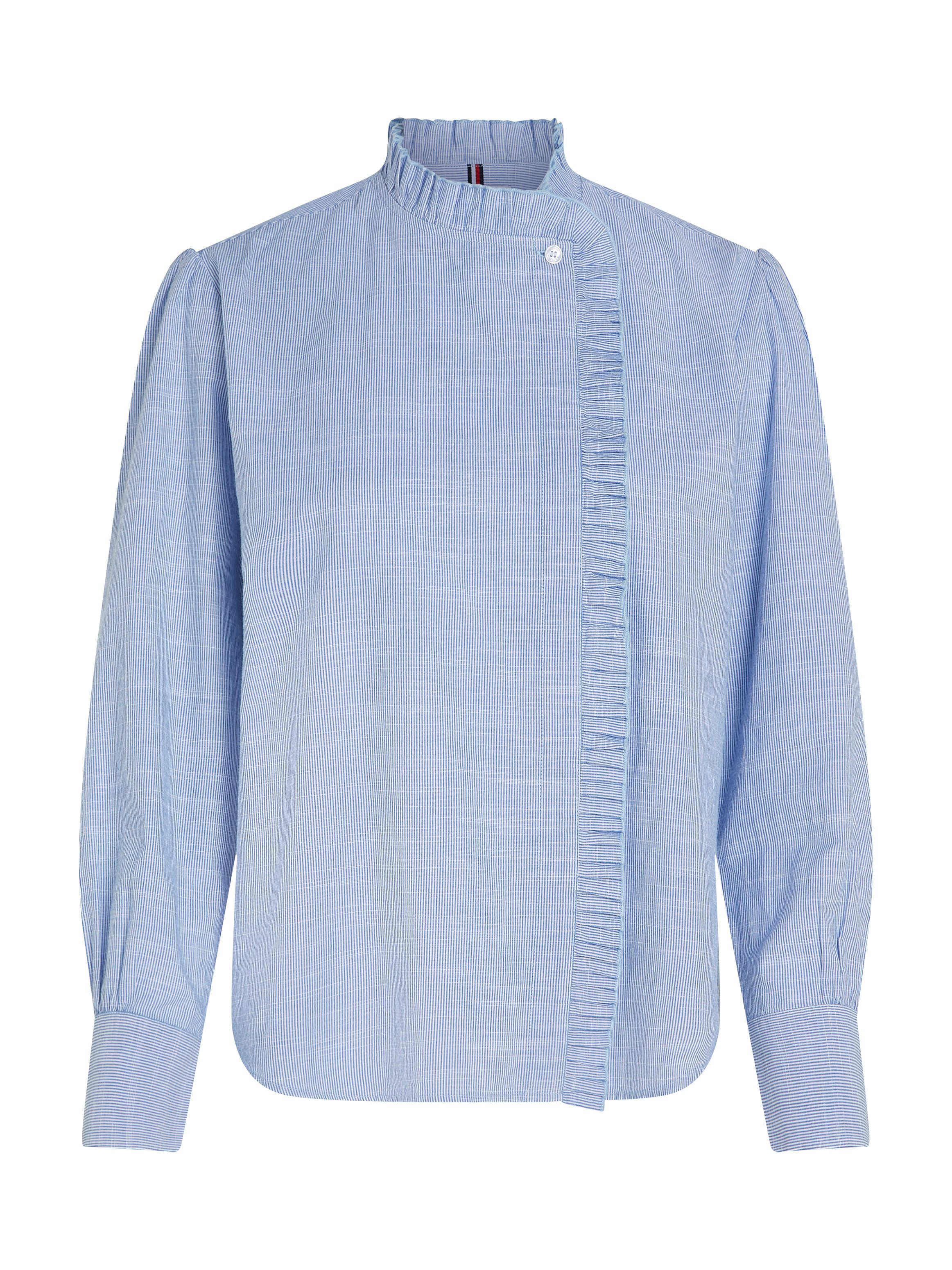 Tommy Hilfiger Overhemdblouse COTTON STP RUFFLE RELAXED SHIRT