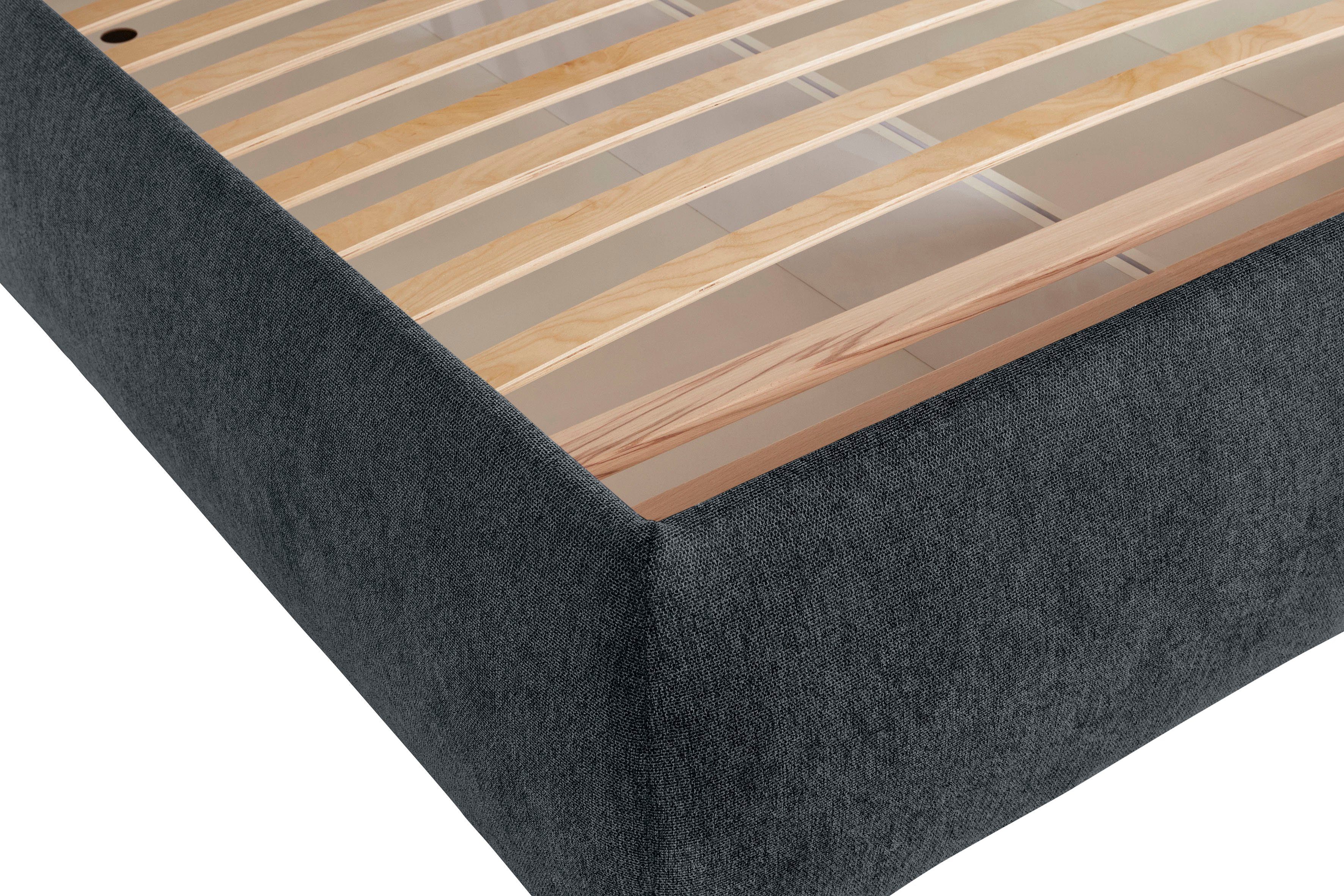 andas Gestoffeerd bed Jenson als bedframe of met 3 matrassoorten en hardheden