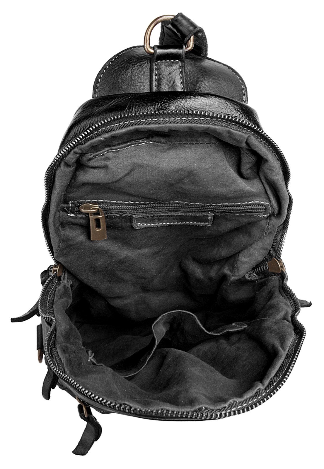 X-Zone Schoudertas echt leer, made in italy