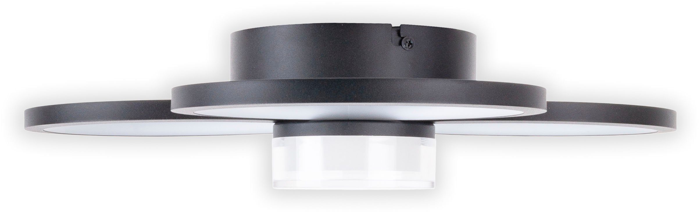 näve Led-plafondlamp Cimo traploos dimbaar via wandschakelaar, lichtkleur warmwit, zwart (1 stuk)