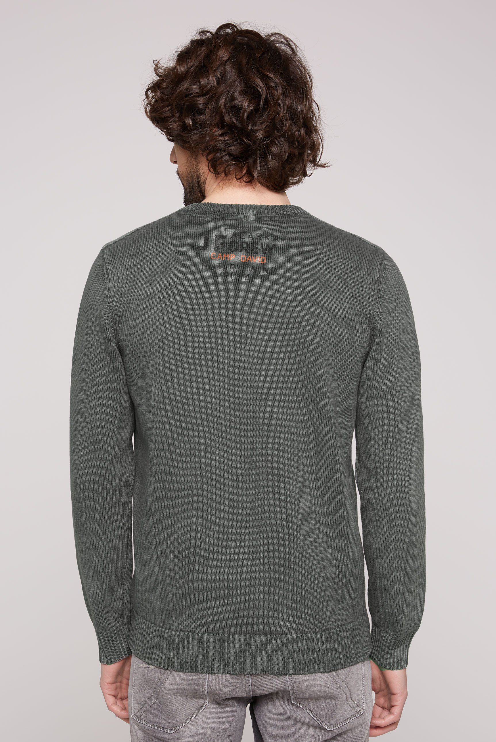 CAMP DAVID Gebreide trui met logo-prints voor en achter