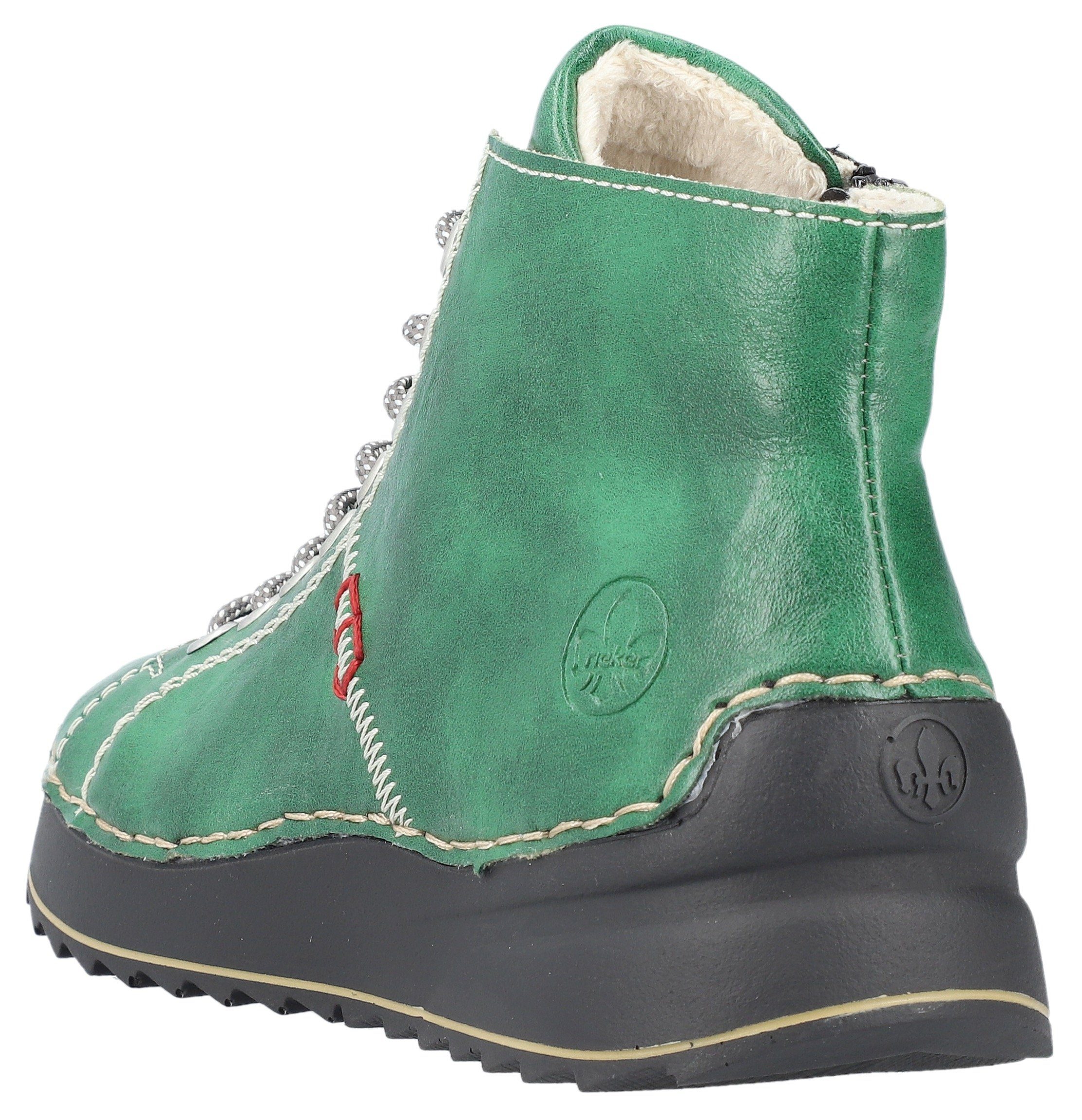 Rieker Hoge veterschoenen met modieuze profielzool