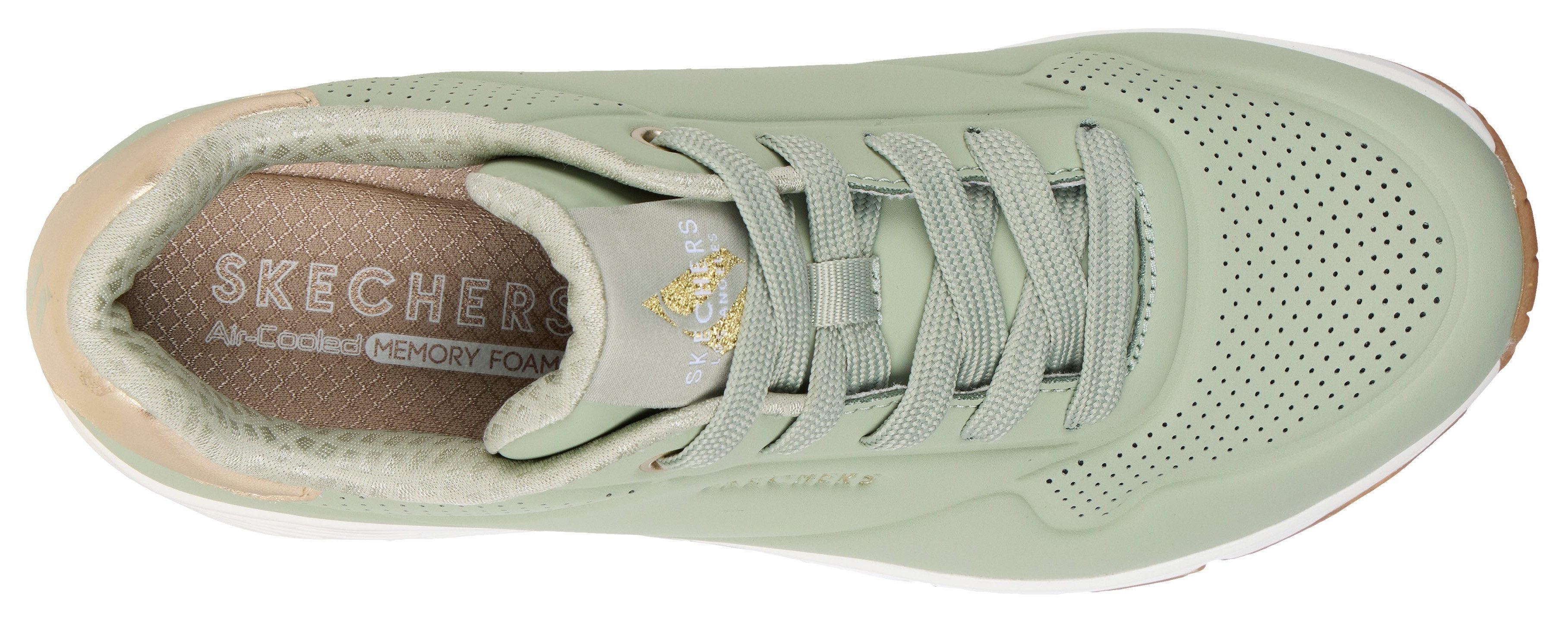 Skechers Sneakers UNO GOLDEN AIR Vrijetijdsschoen, lage schoen, veterschoen met metallic inzet