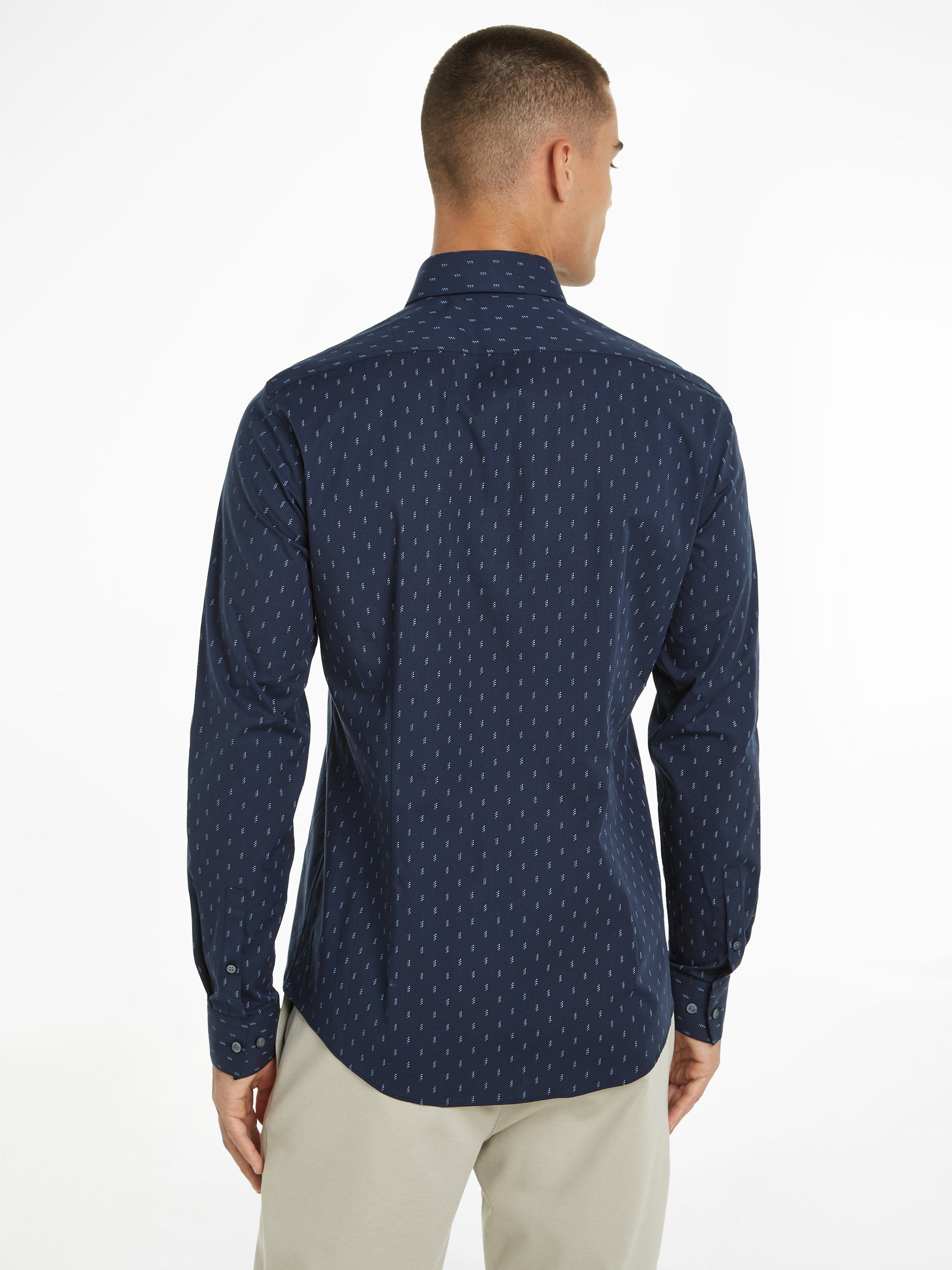 Calvin Klein Overhemd met lange mouwen POPLIN LEAF PRINT SLIM SHIRT
