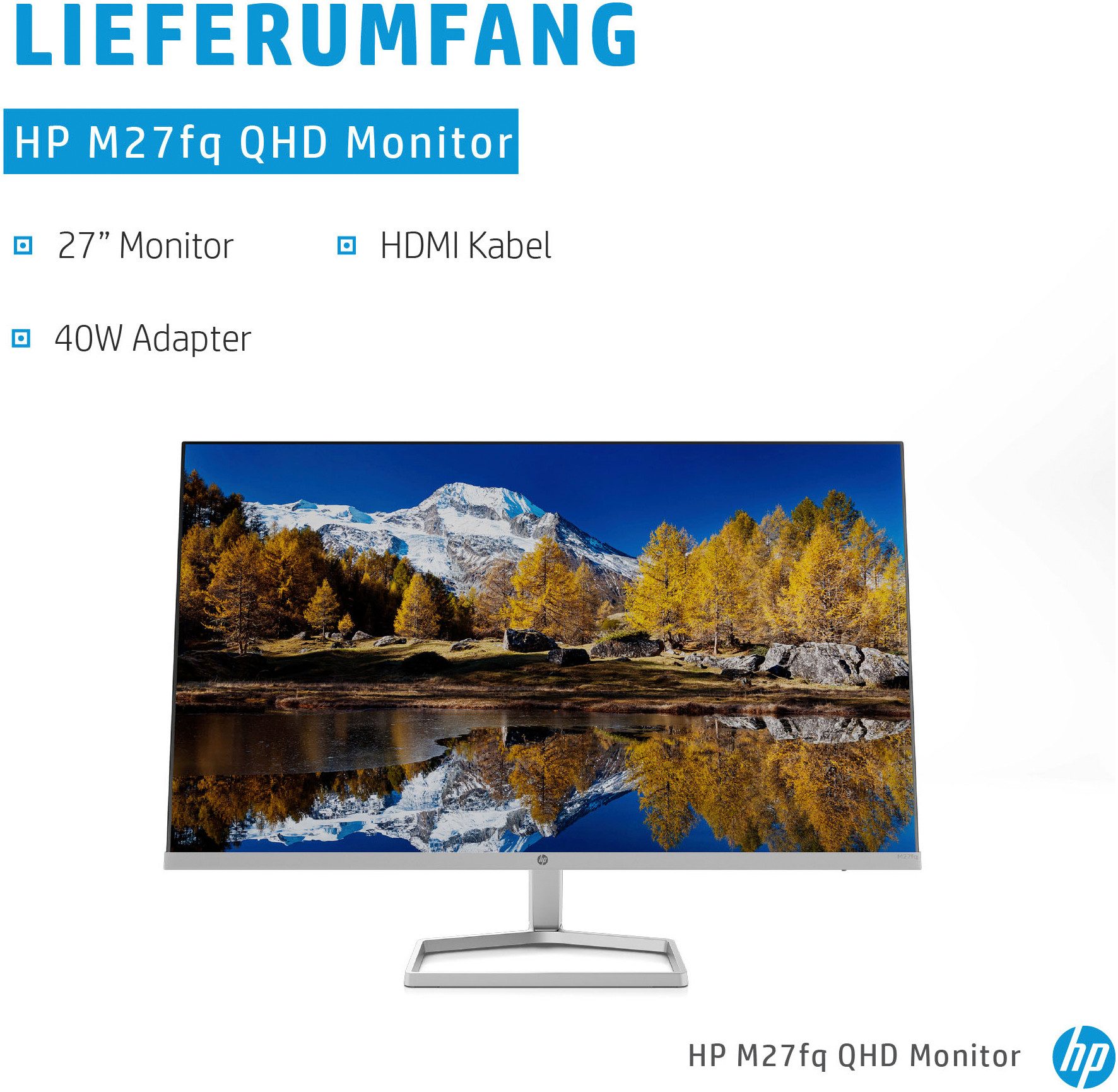 HP Ledscherm M27fq QHD (HSD-0093-K), 69 cm / 27", QHD