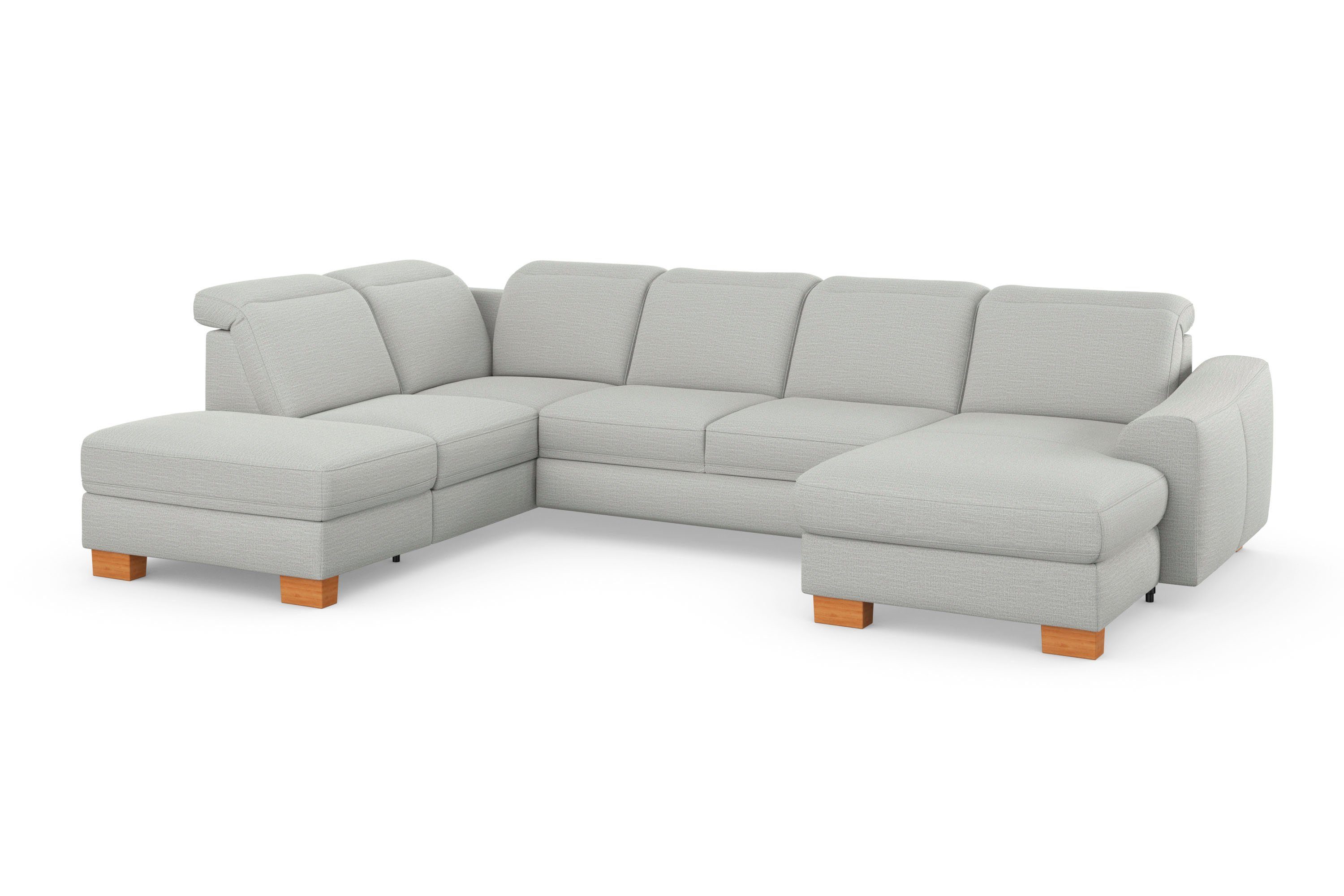 sit&more Zithoek Dundee U-vorm met binnenvering en massief houten poten, naar keuze met verstelbare hoofdsteun