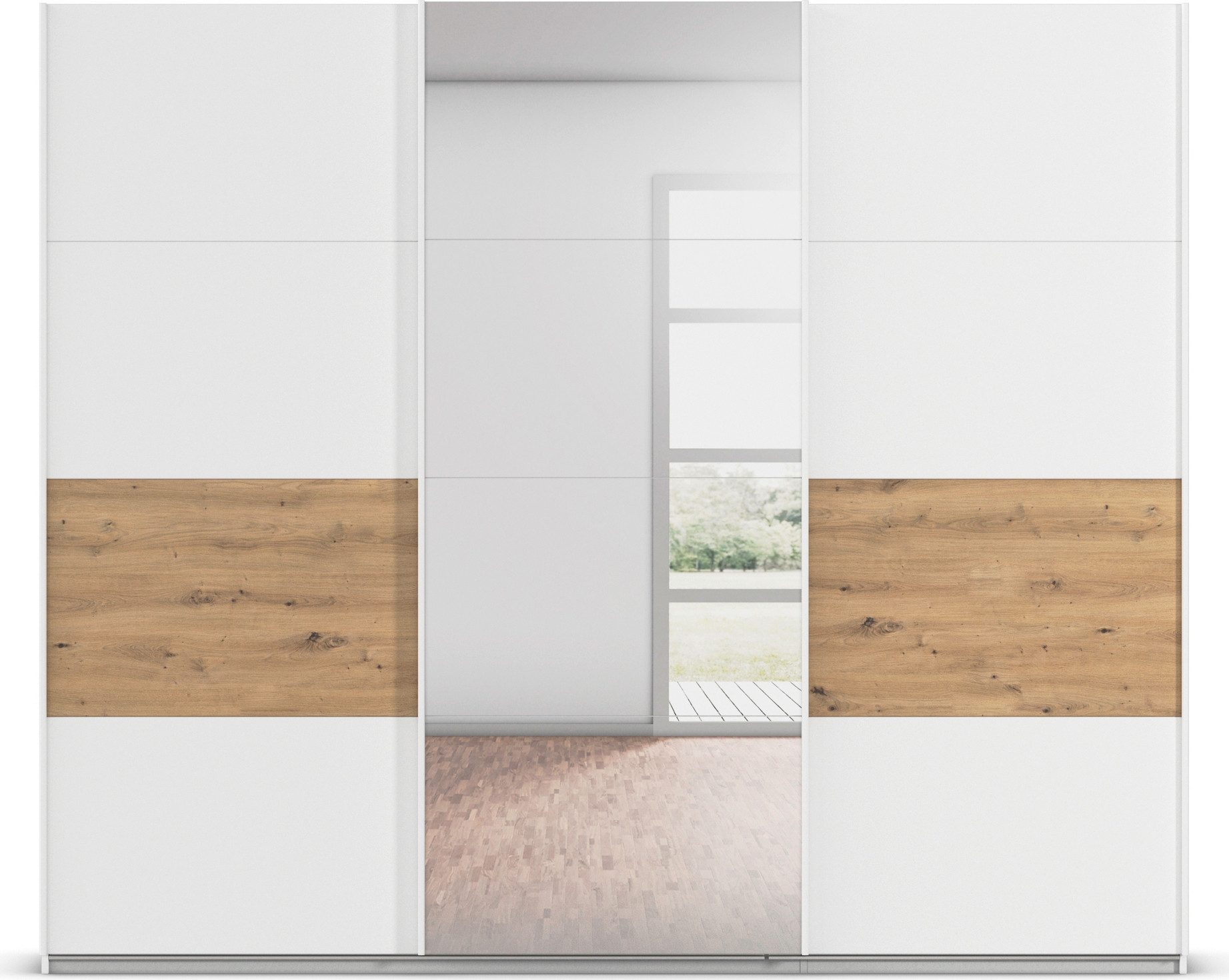rauch Schuifdeurkast Kledingkast Kast Garderobe CORTONA inclusief indeling, 2 stoffen dozen en extra planken