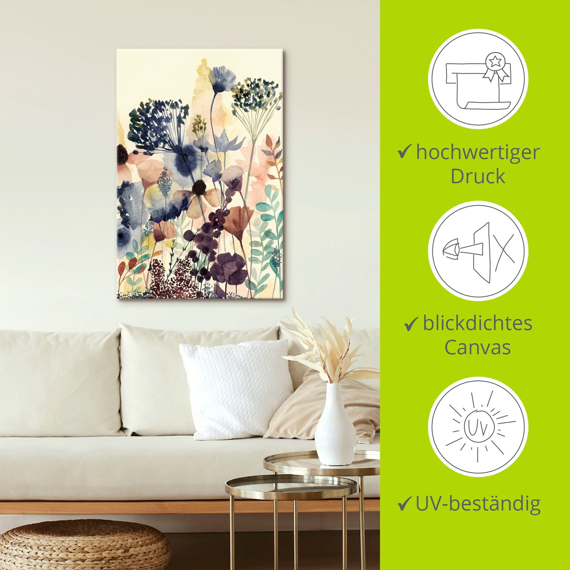 Artland Artprint Zongedroogde bloemen II als artprint op linnen, poster in verschillende formaten maten