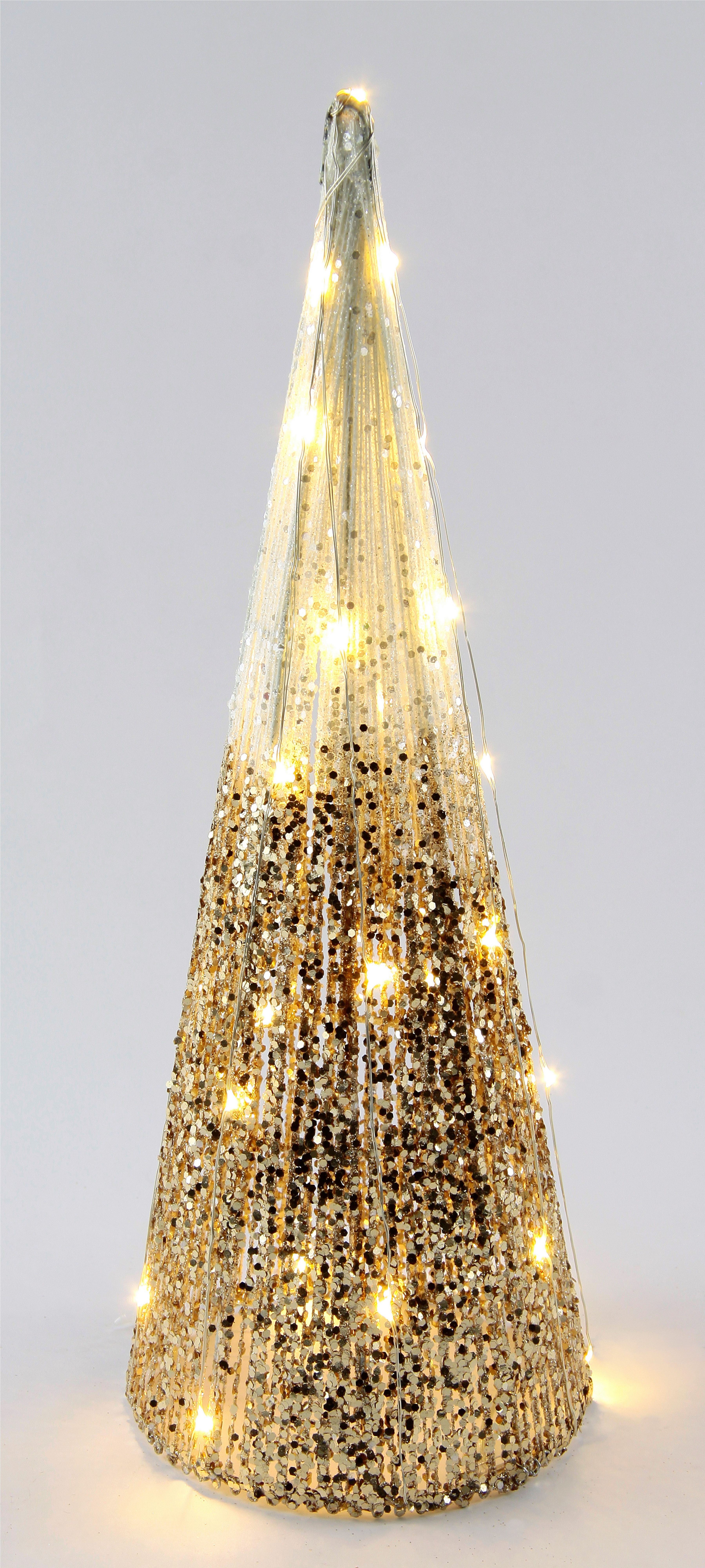 I.GE.A. Decoratief led-figuur Kerstpiramide met LED-licht Warmwit, kerstboom dennenboom kerstdecoratie decor verlichting (1 stuk)