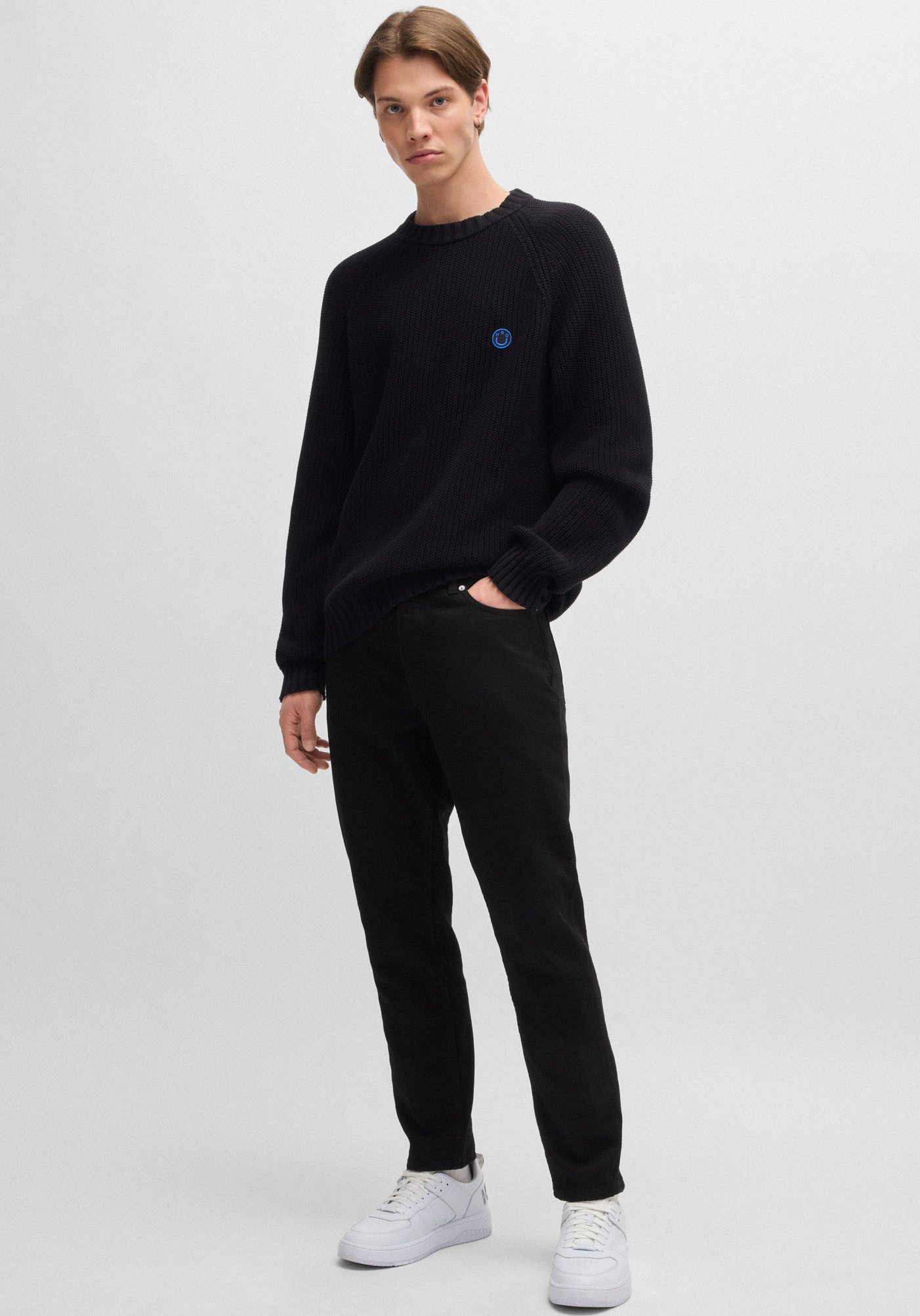 HUGO Blue Tapered jeans Brody met stone-washed-finish
