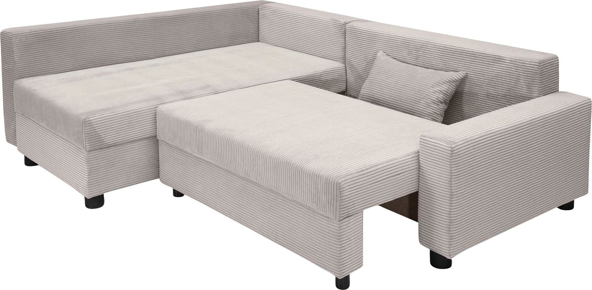 COLLECTION AB Hoekbank Parma L-vorm met slaapfunctie en bedlade, inclusief kussens, bonell-federkern