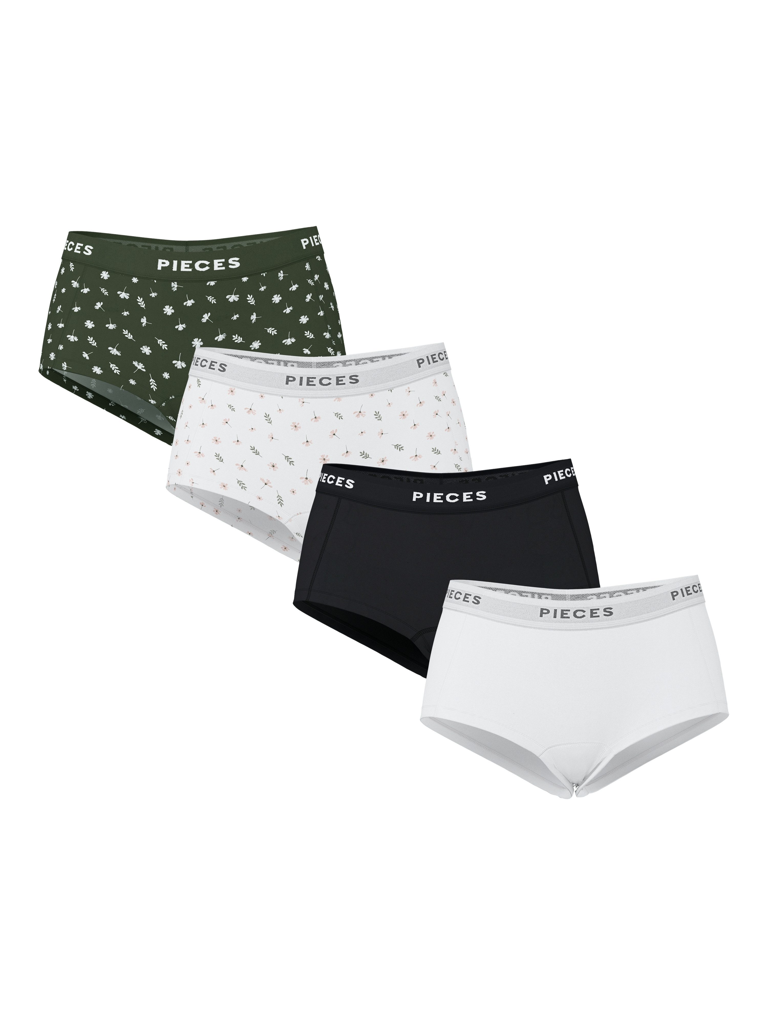 pieces Hipster PCLOGO LADY 4 PACK AOP/SOLID NOOS BC (set, 4 stuks)