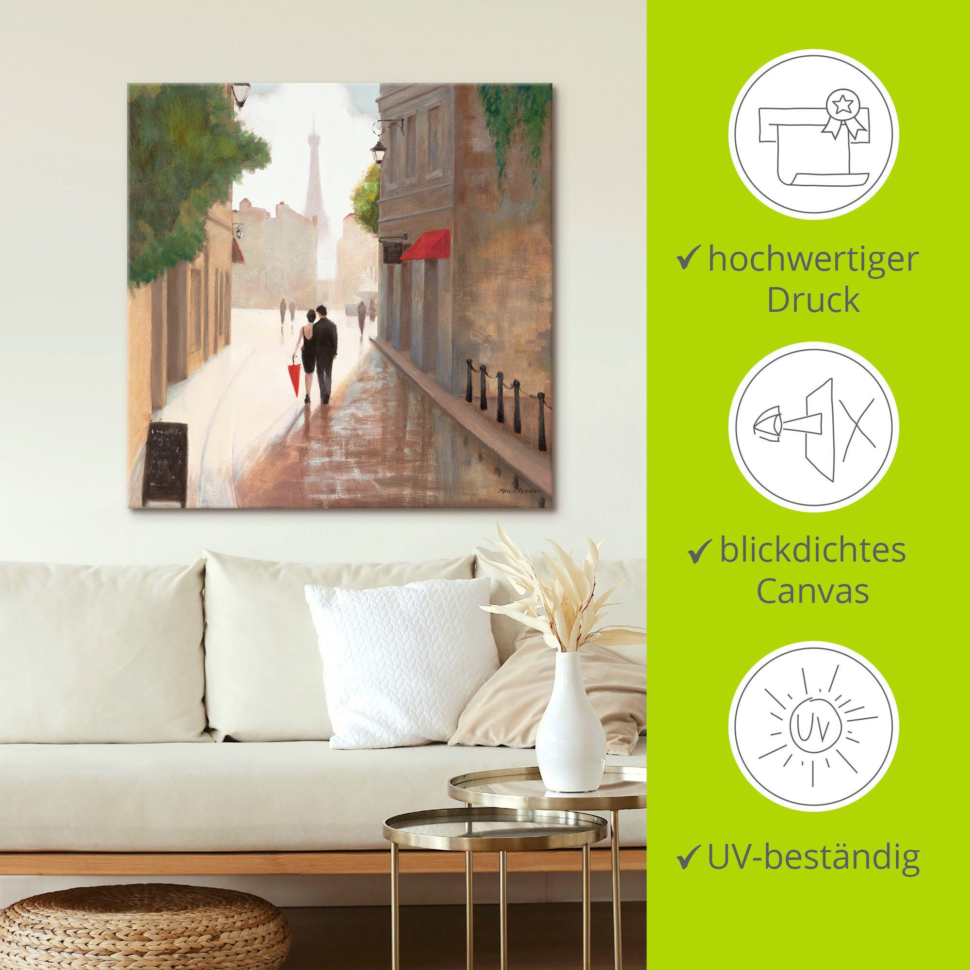 Artland Artprint Parijs Romance I als artprint op linnen, poster, muursticker in verschillende maten