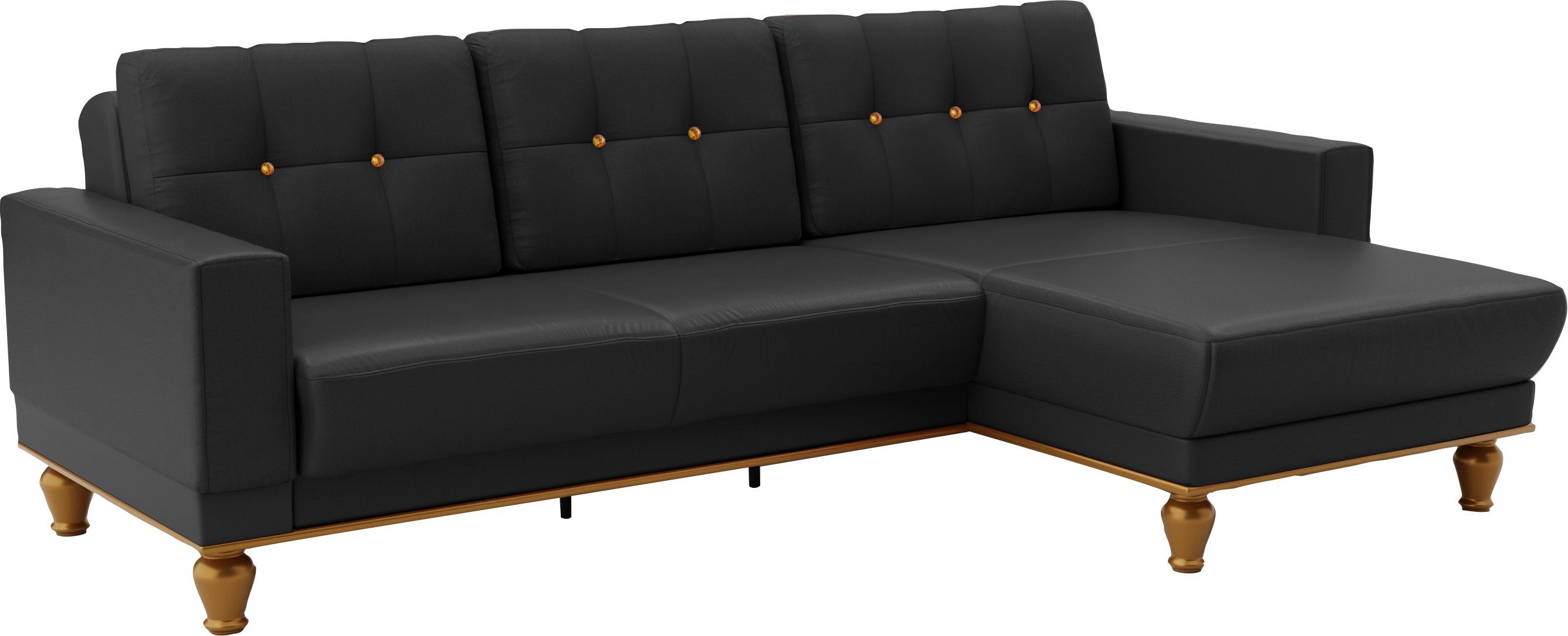 sit&more Hoekbank Orient 5 L-vorm met strassteentjes, naar keuze met slaapfunctie en bedkist