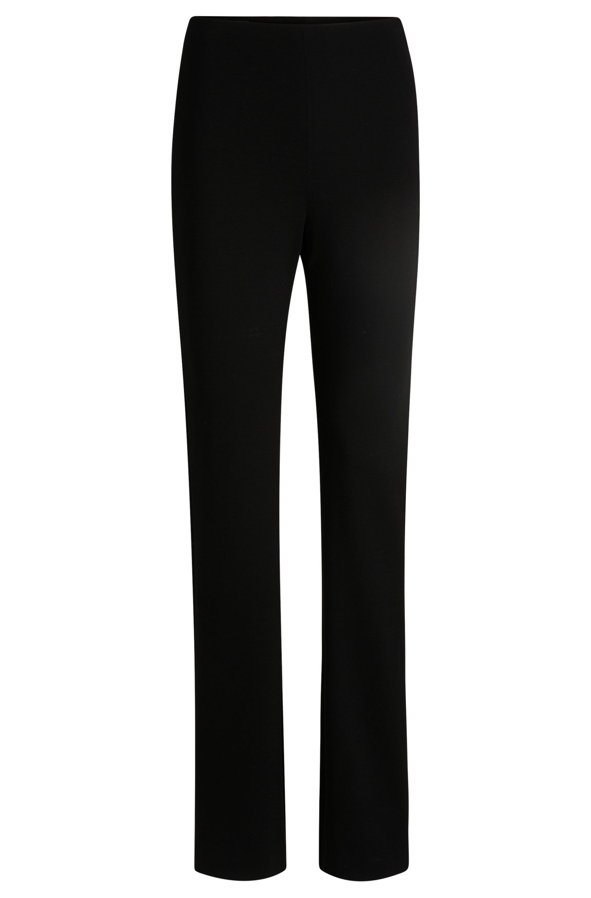Boss Orange Geweven broek Taboot Premium Damesmode met zijrits, flared vorm, milano kwaliteit loungewear