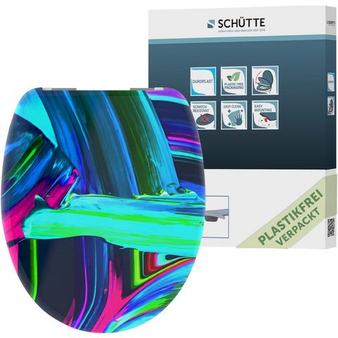 Schütte toiletzitting Neon Paint met soft-closemechanisme
