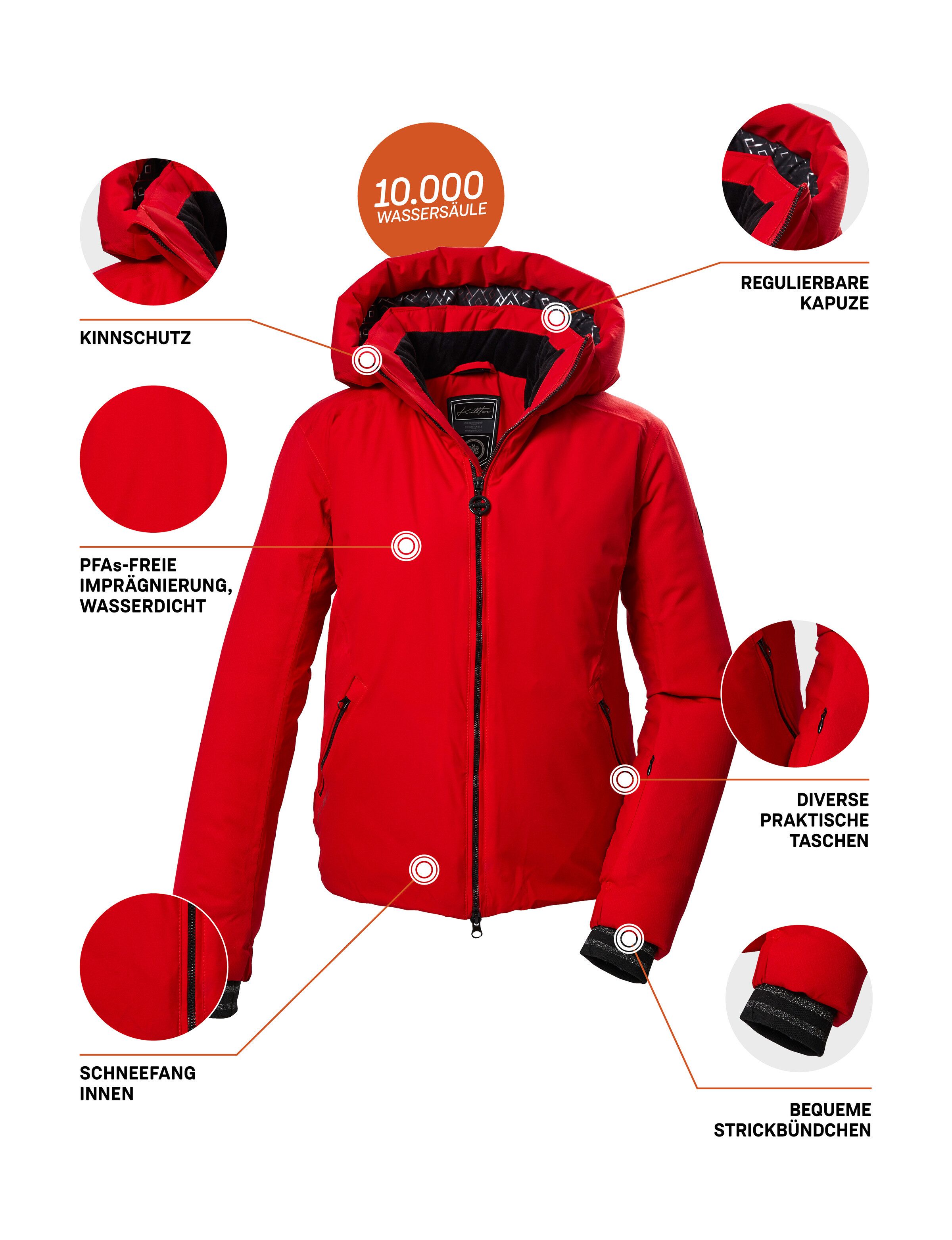 Killtec Ski-jack KSW 103 WMN SKI JCKT Waterdichte damesjas met afneembare capuchon en sneeuwvanger