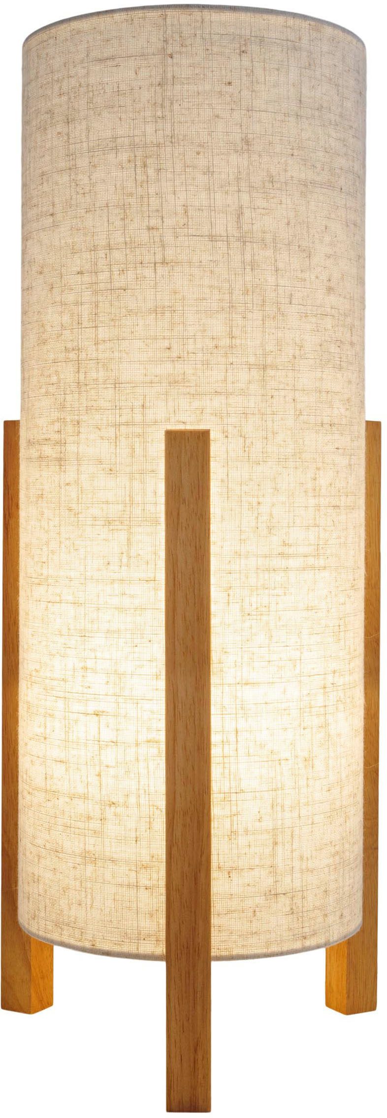 näve Tafellamp Matida 1xe27 excl., houten frame, textielkap natuur, h: ca. 110cm, d: ca.20cm (1 stuk)