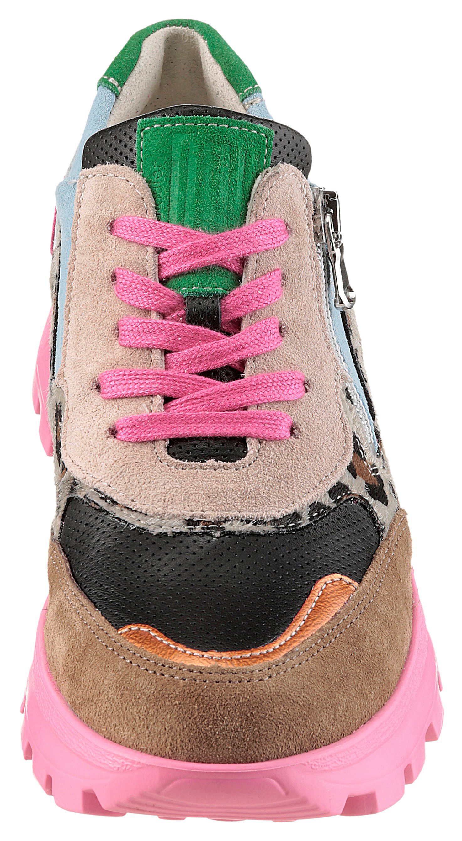 Waldläufer Sneakers met sleehak H-AJALA in comfortbreedte h = zeer breed, vrijetijdsschoen, lage schoen, veterschoen