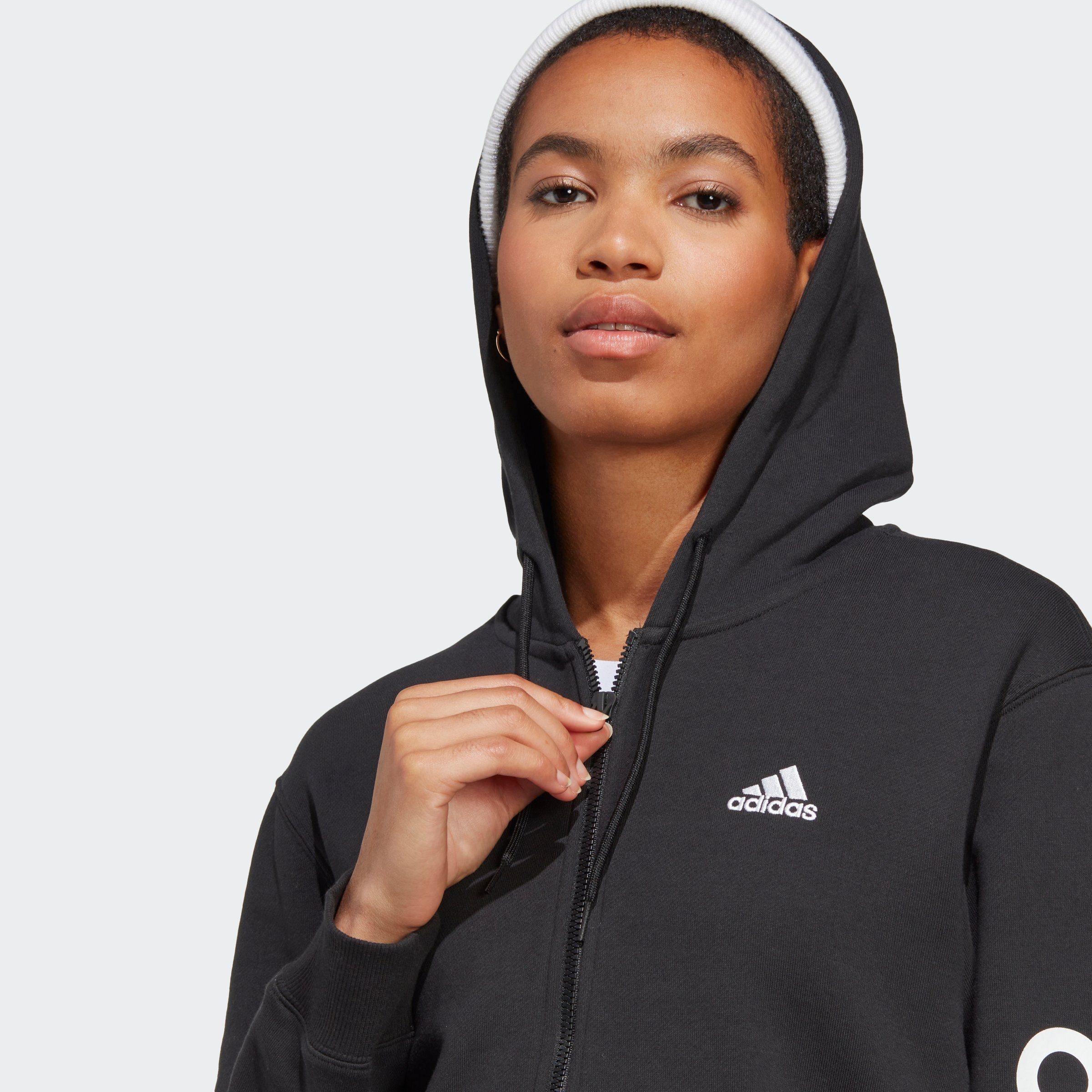 adidas Sportswear Capuchonsweatvest ESSENTIALS LINEAR FRENCH TERRY Capuchonjack (1-delig)