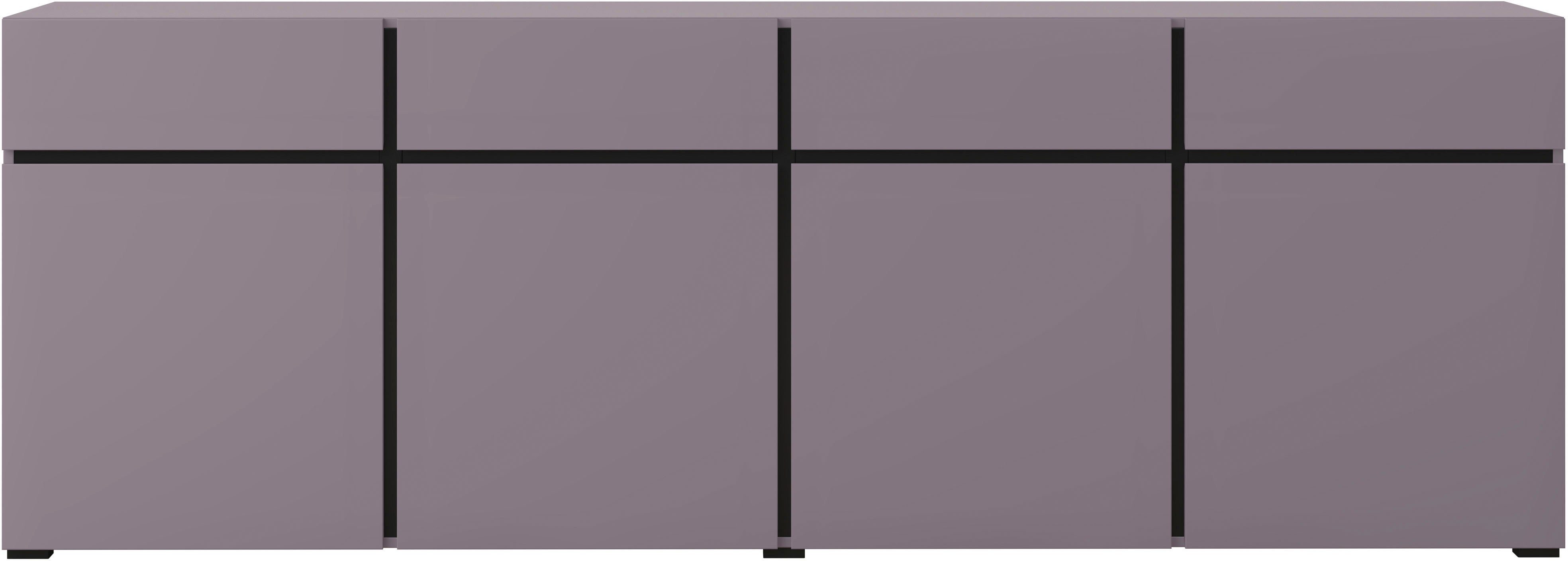 INOSIGN Dressoir Cross, breedte 225 cm, moderne greeploze ladekast, 4 deuren/4 laden