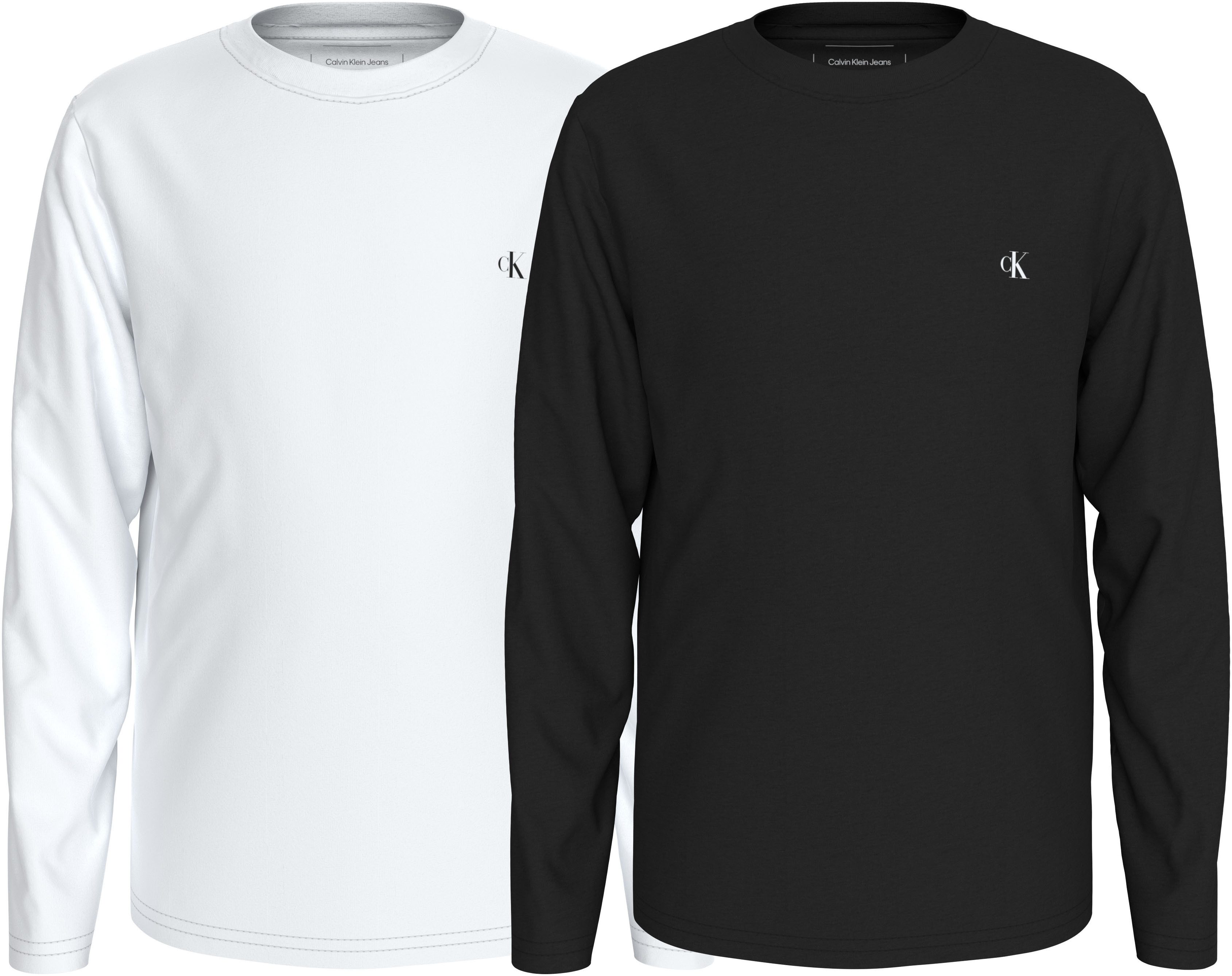 Calvin Klein T-shirt Chest Mono Ls T-Shirt 2-Pack