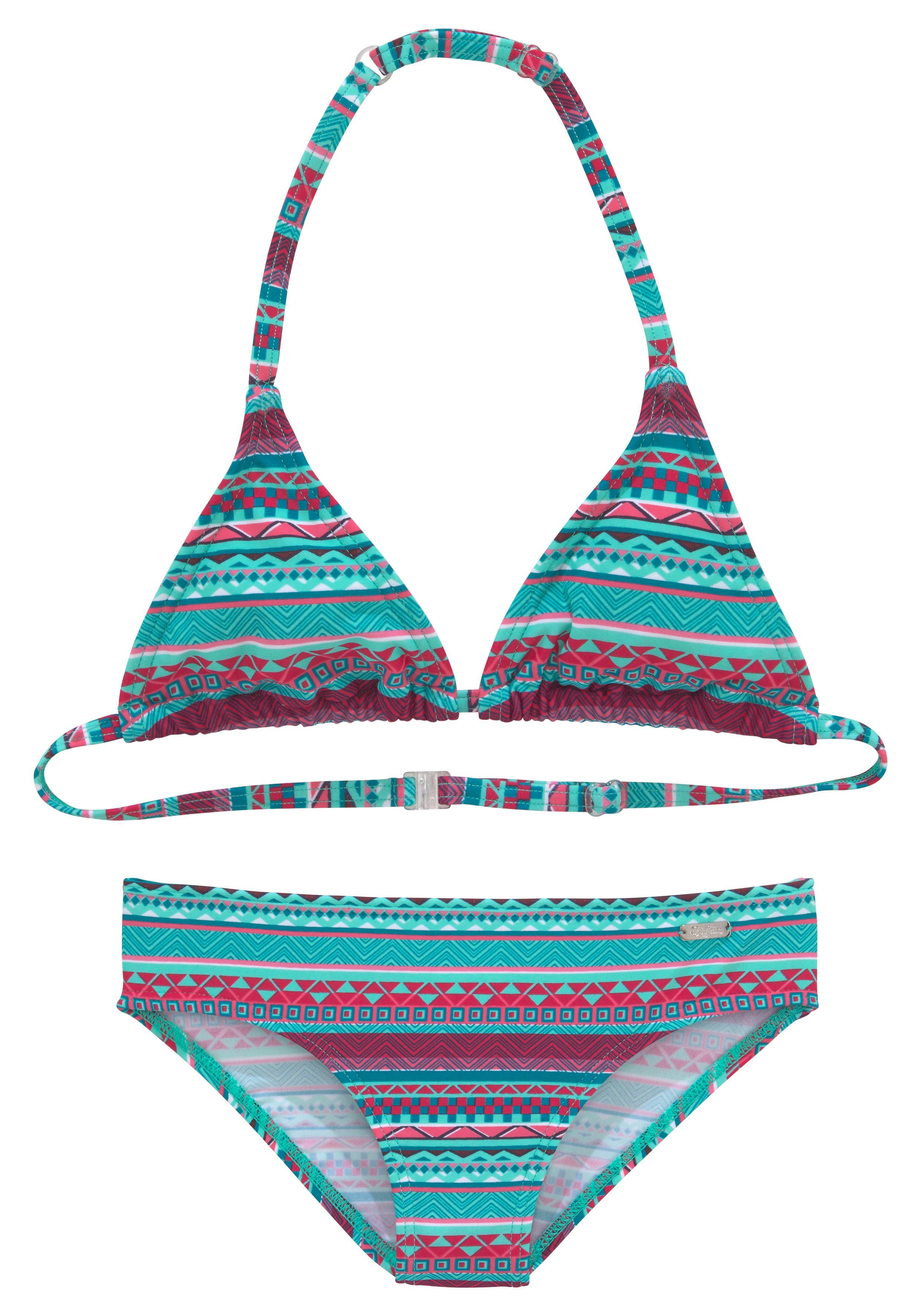 Buffalo Triangelbikini Lux Kids met abstracte print meisjes bikini's maat 122/128 blauw
