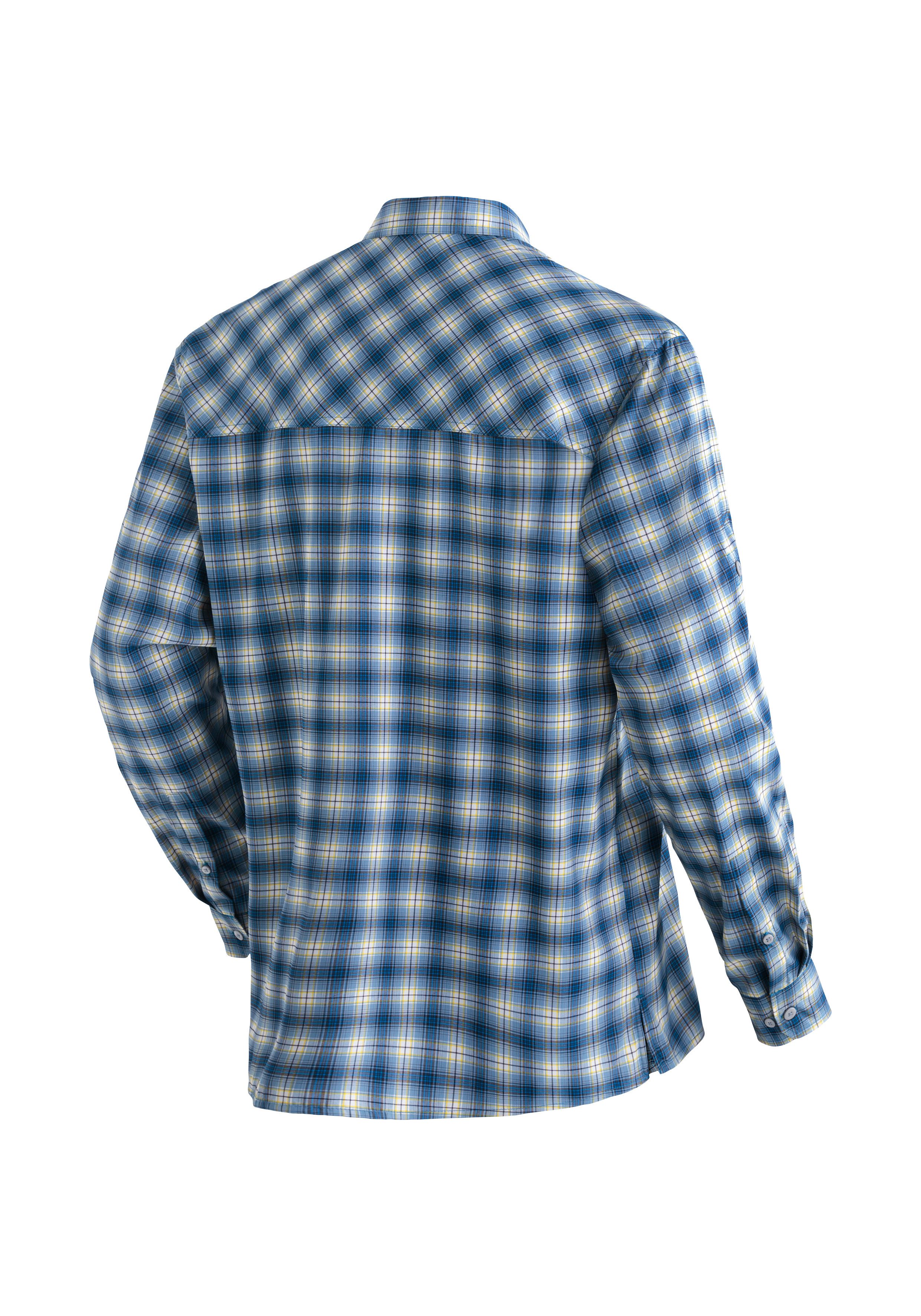 Maier Sports Outdooroverhemd Kasen L/S M Heren overhemd, langarm geruit overhemd voor outdoor en vrije tijd