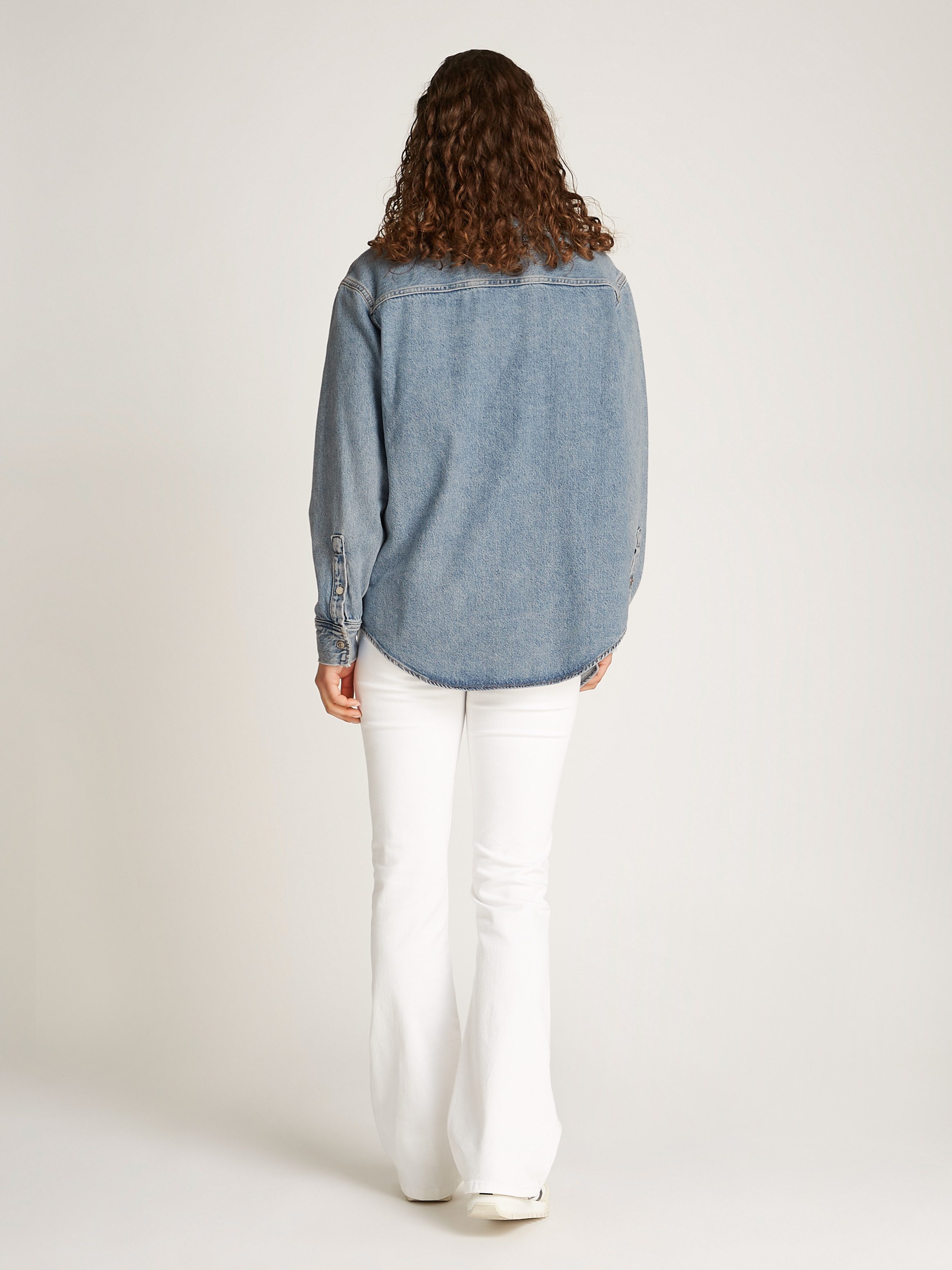 Calvin Klein Jeans blouse DAD DENIM SHIRT in lichtblauwe wassing