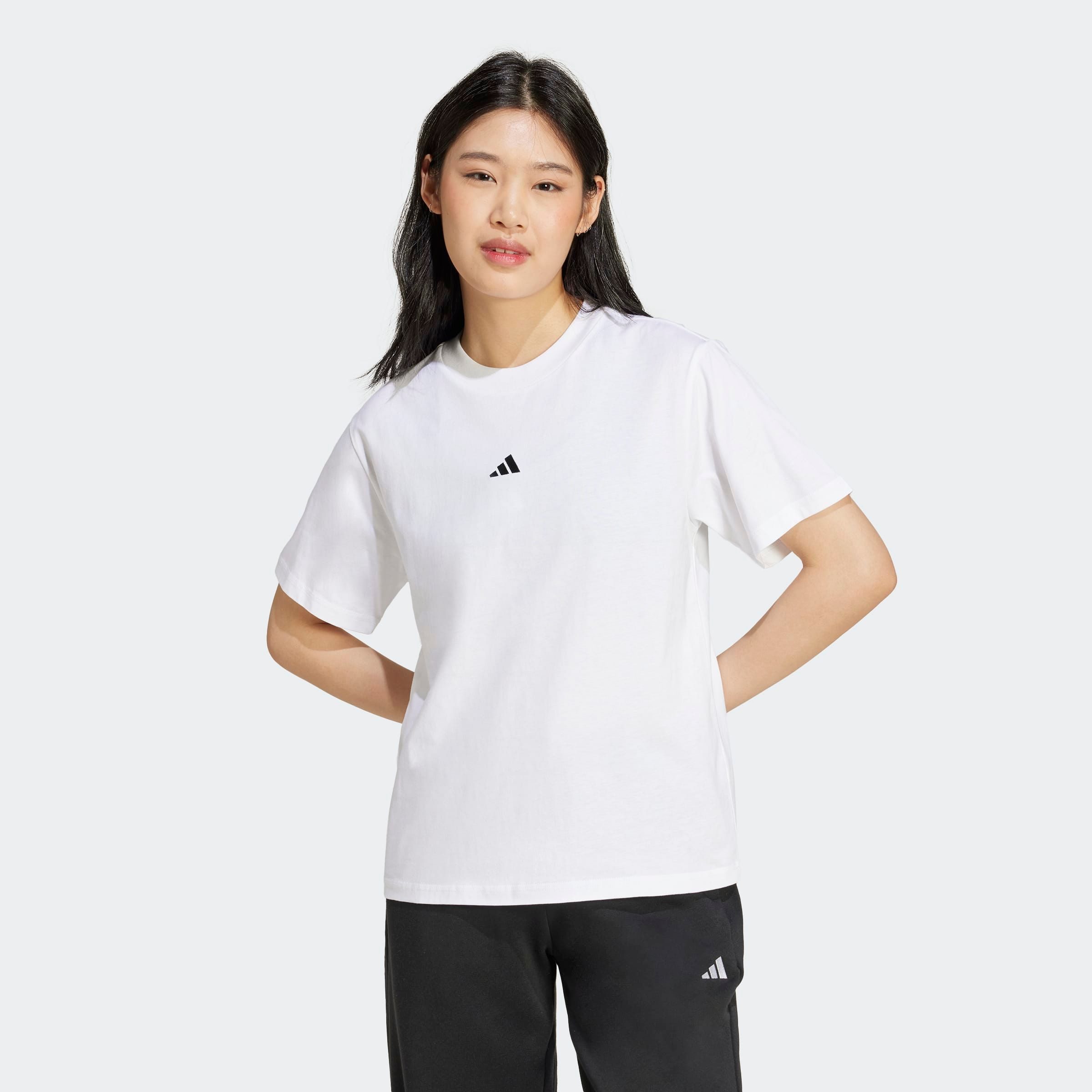 adidas Sportswear T-shirt W SL SJ T Basic T-shirt dames tops maat S wit
