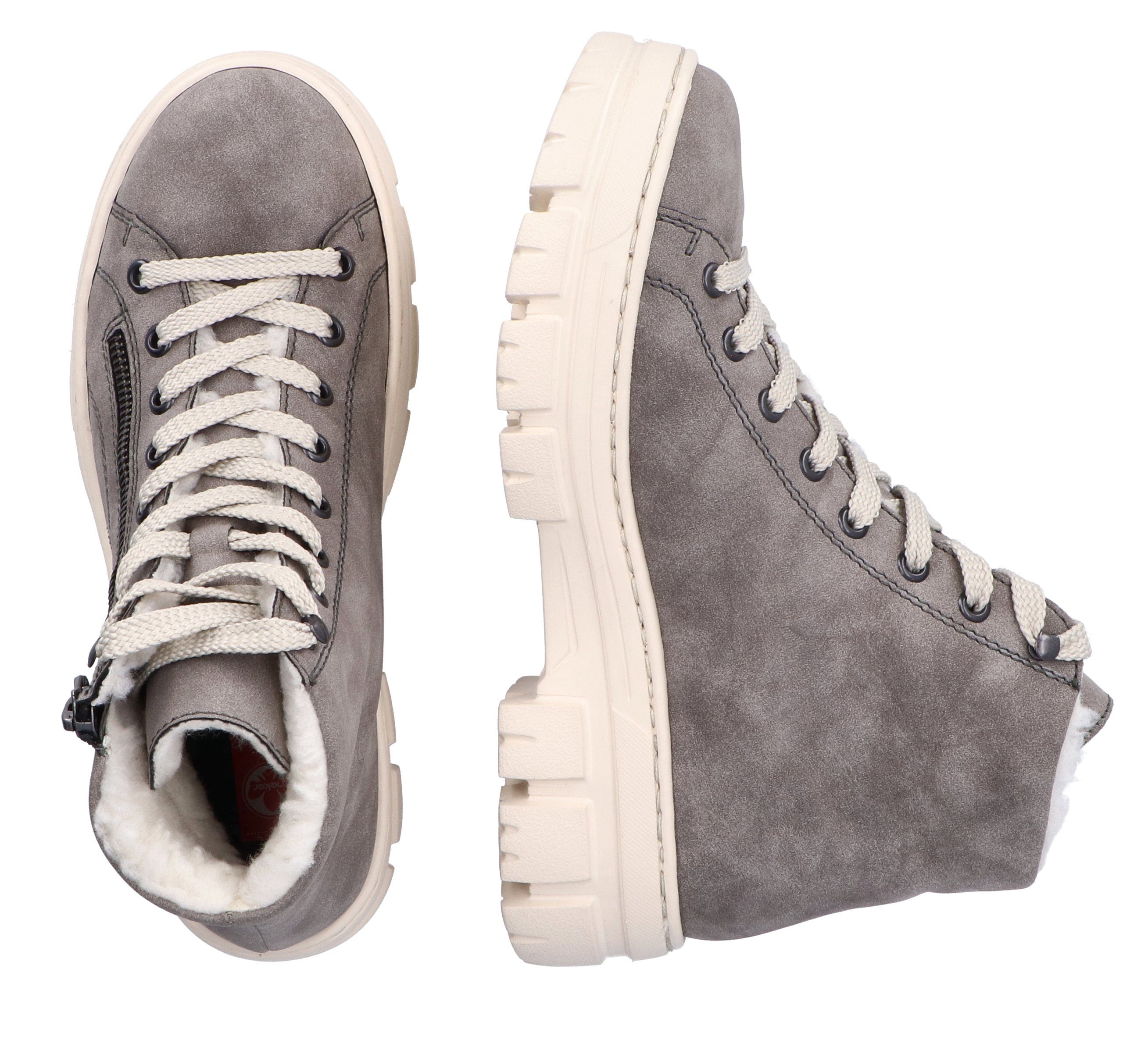 Rieker Winterlaarzen Plateauzolen, veterboots met ritssluiting aan de buitenkant