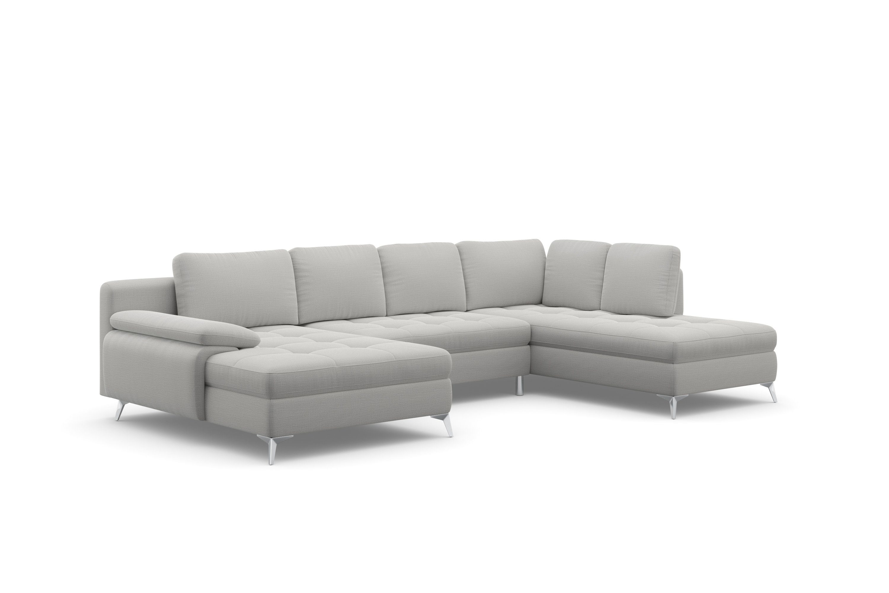 sit&more Zithoek Latigo U-vorm met récamier, naar keuze met slaapfunctie en bedkist