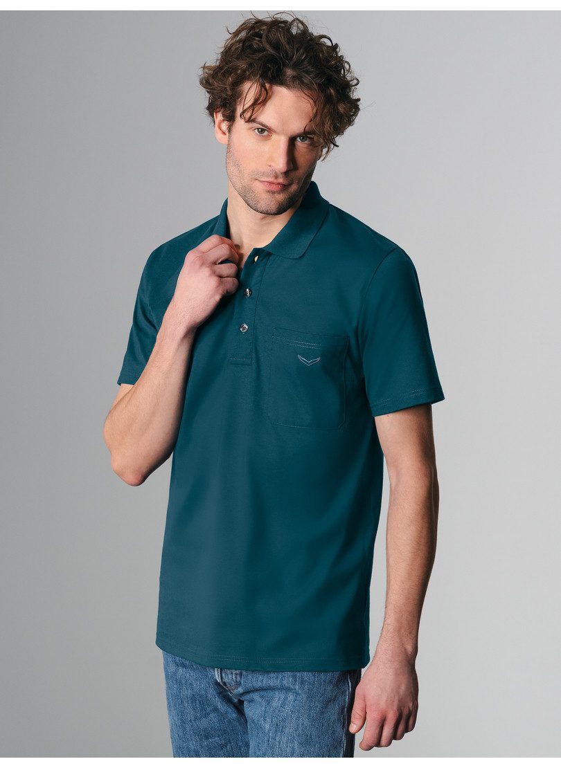 Trigema Poloshirt TRIGEMA Poloshirt (1-delig) heren t-shirts maat XL blauw