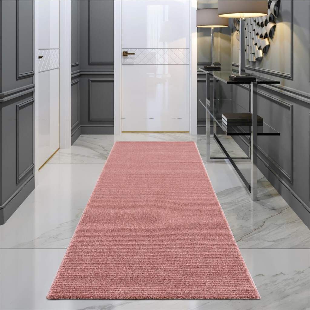 Carpet City Vloerkleed Frisé-tapijt FANCY900 moderne vloerkleden maat 80 cm x 150 cm x 12 mm roze