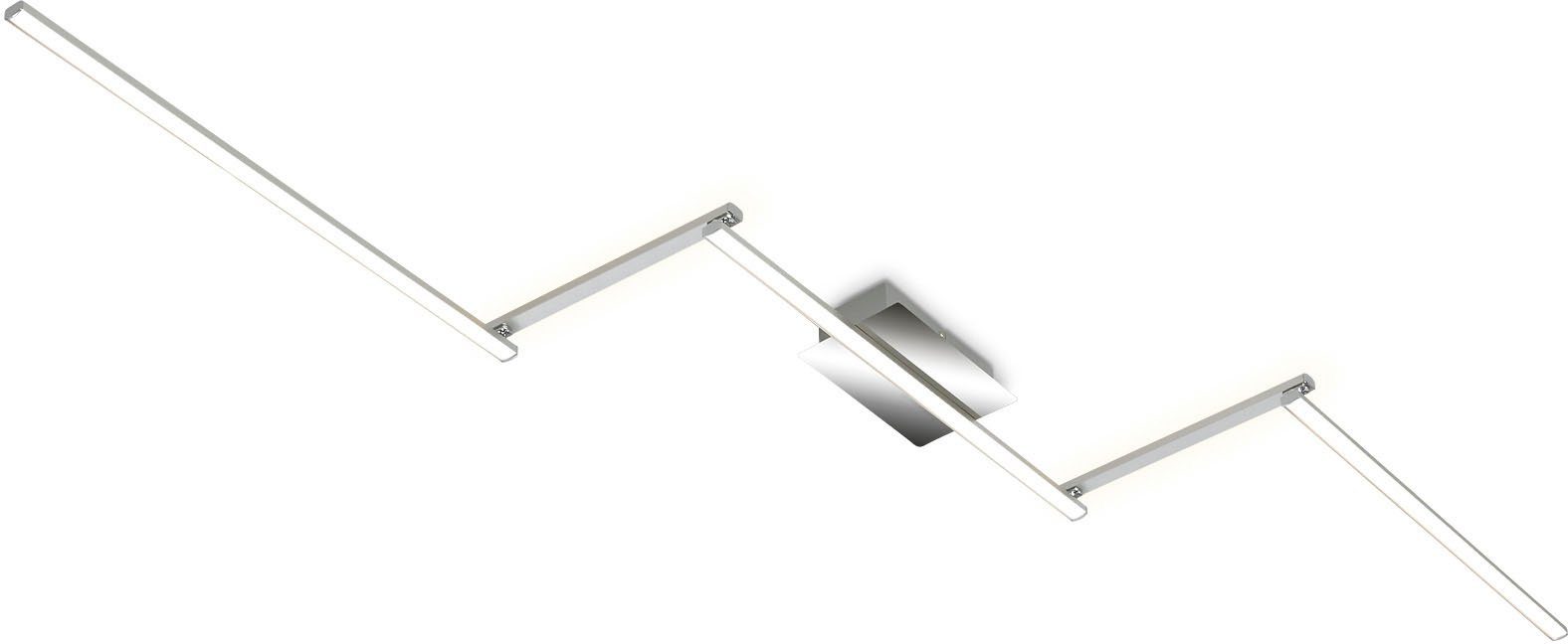 Briloner Leuchten Led-plafondlamp 3501018 STAFF Plafondlamp, 227,2x12x5 cm, aluminium-chroom, 24W, woonkamer, slaapkamer