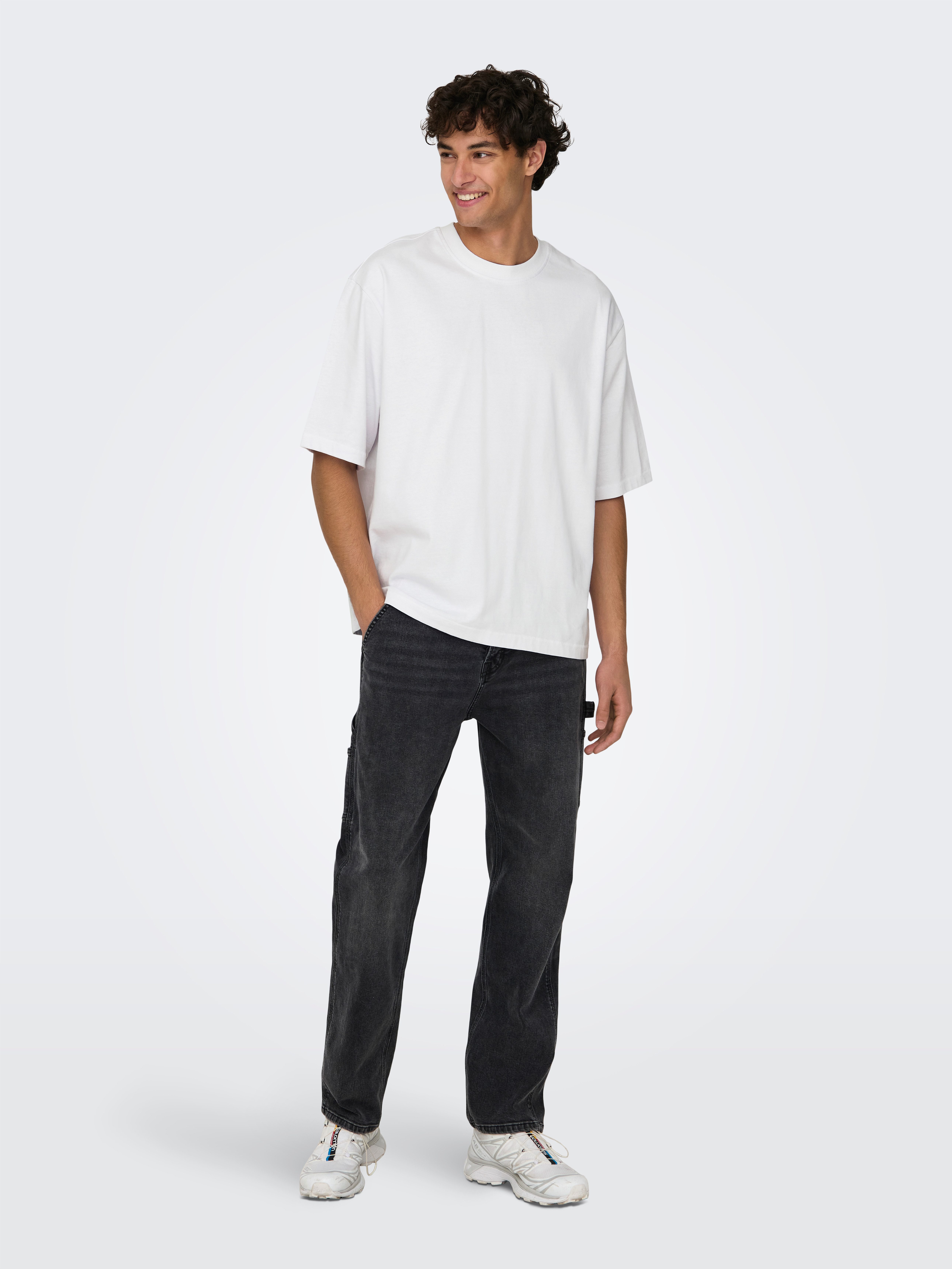 ONLY & SONS Shirt met ronde hals ONSMILLENIUM OVZ SS TEE NOOS