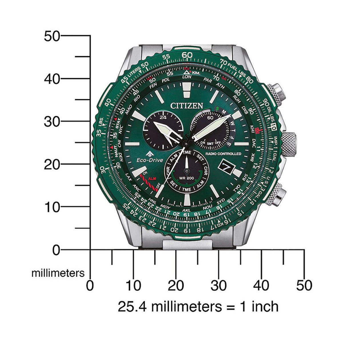 Citizen Radiografische chronograaf Promaster Sky Polshorloge, herenhorloge, solar, stopwatchfunctie, tot 20 bar waterdicht