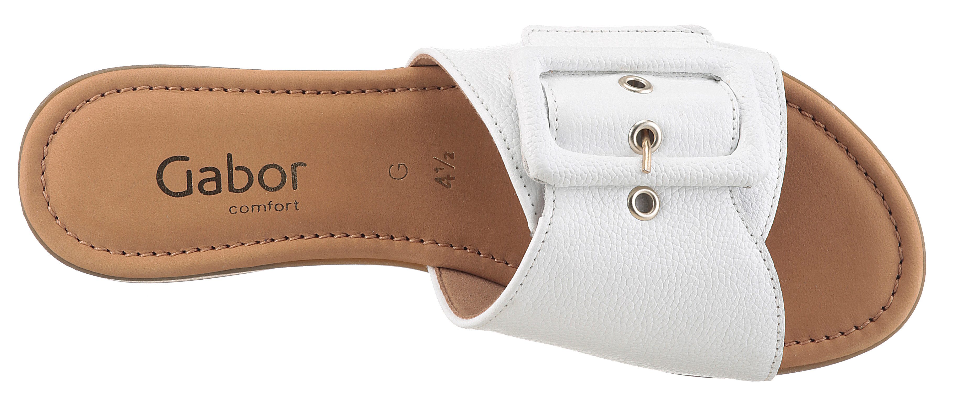 Gabor Slippers Rhodos , blokhak, zomerschoen, comfortabele schoen in breedte g (= breed)