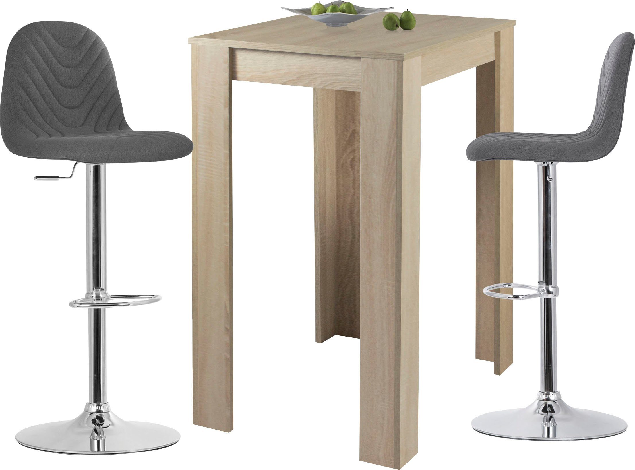 byLIVING Barkruk Casino 01 draaibaar met hoogteverstelling, bekleding van weefstof, metalen frame (set, 2 stuks)