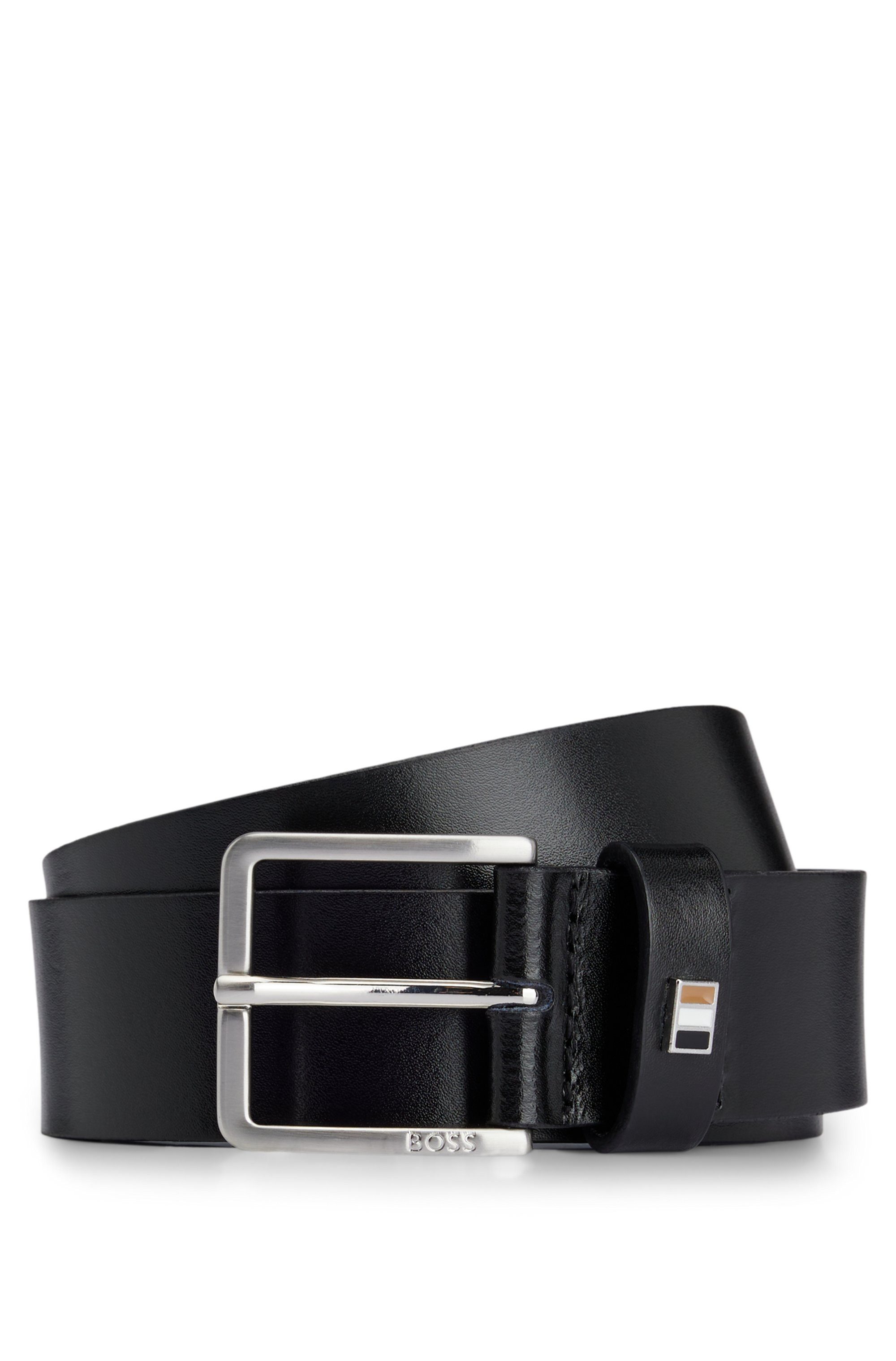 Boss Leren riem Ther-Flag-E_Sz35 met stijlvolle merkdetaillering