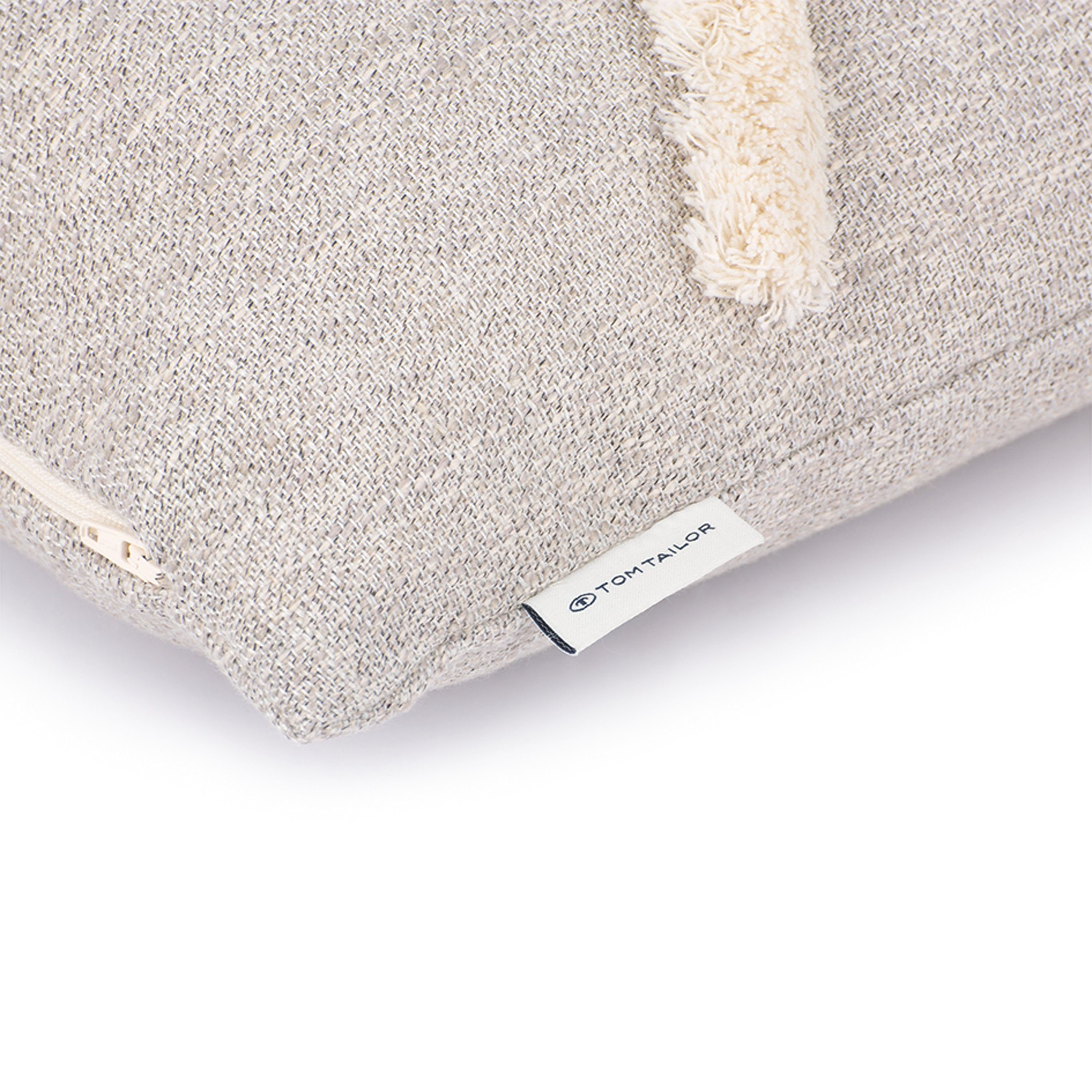 Kussenhoes Structured Zag met franje-applicatie (1 stuk)