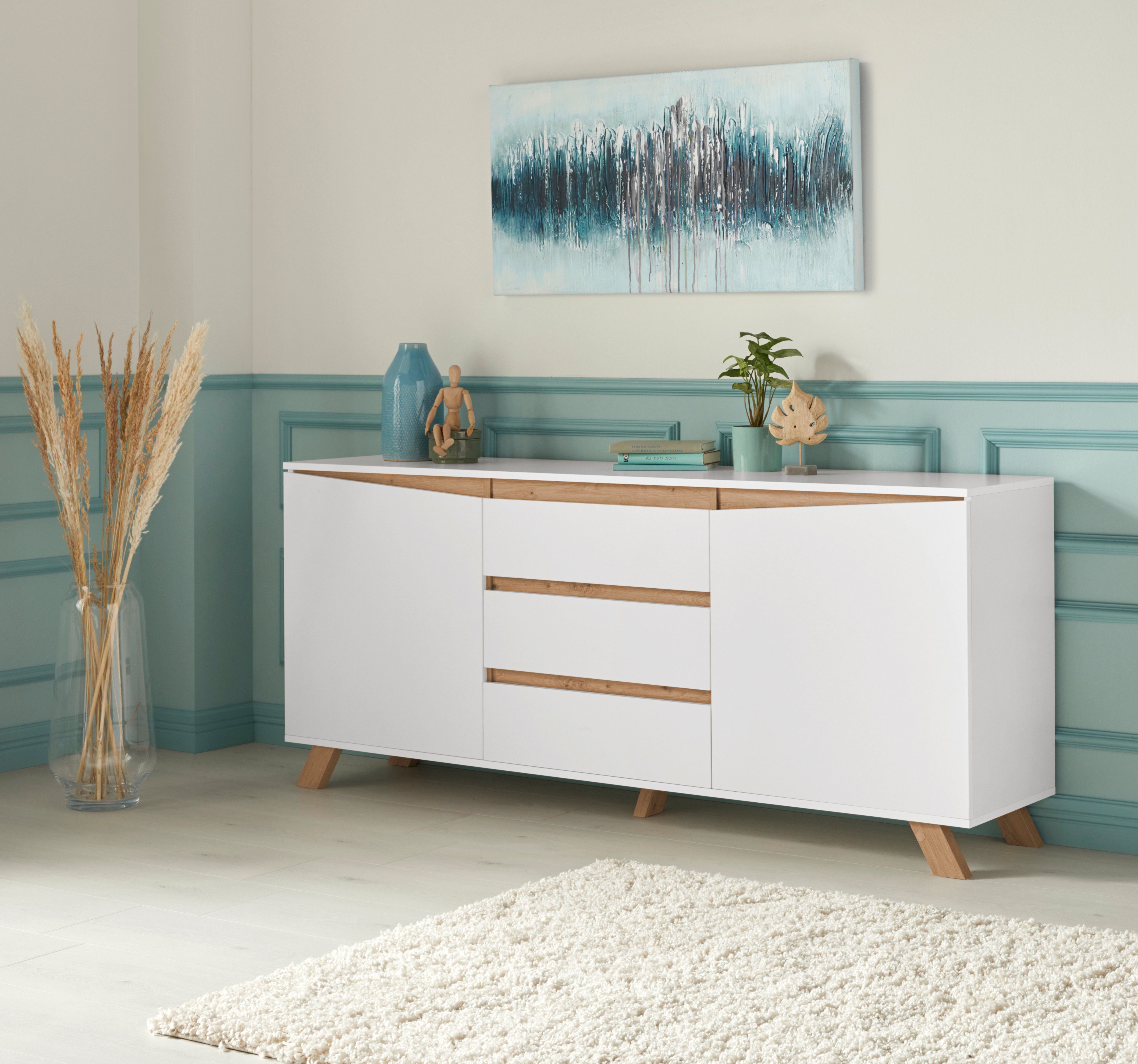 Homexperts Dressoir Vicky , breedte 160 cm of 180 cm, in matwit