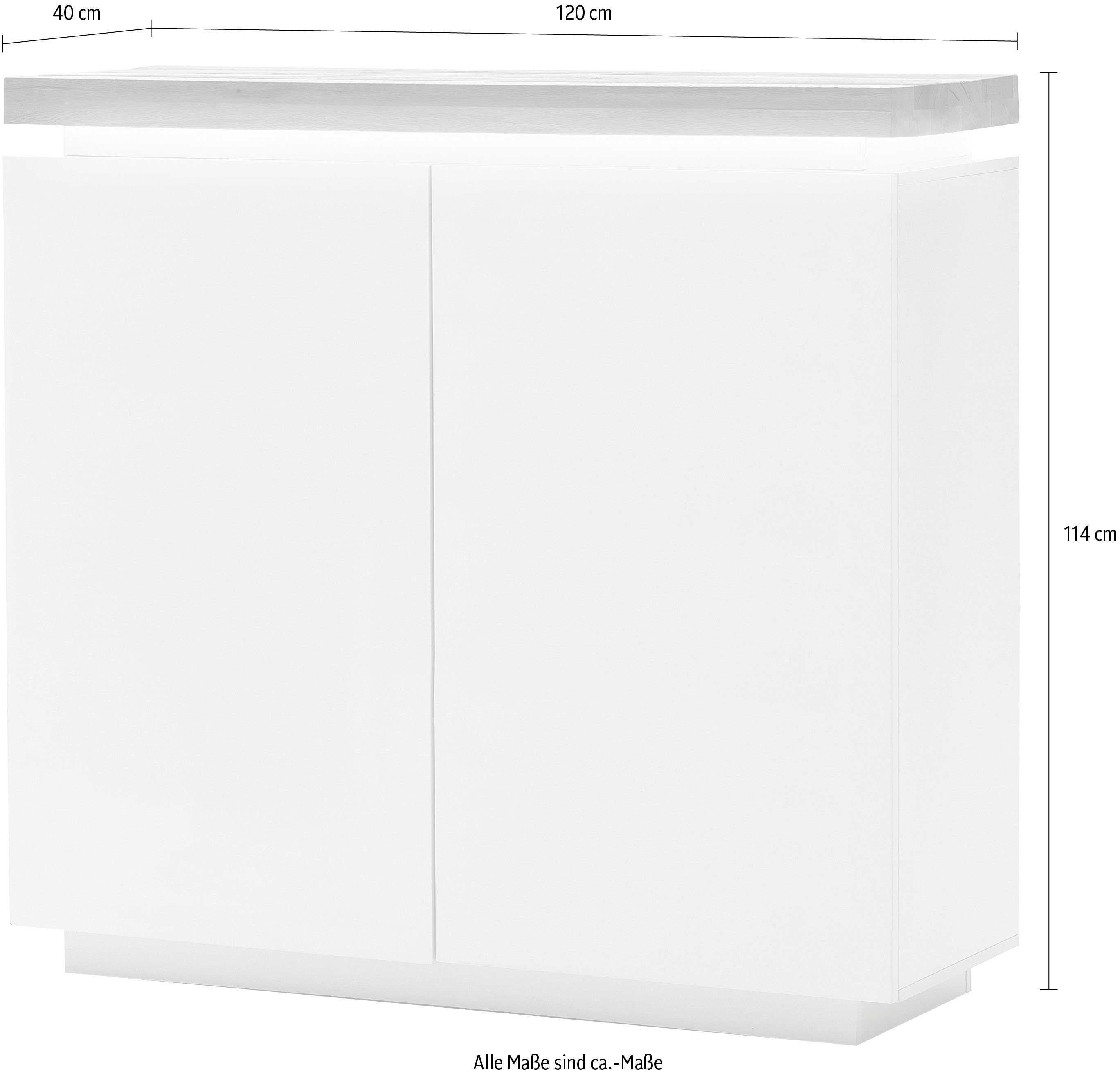 MCA furniture Highboard Romina met ledverlichting wit dimbaar, incl. afstandsbediening