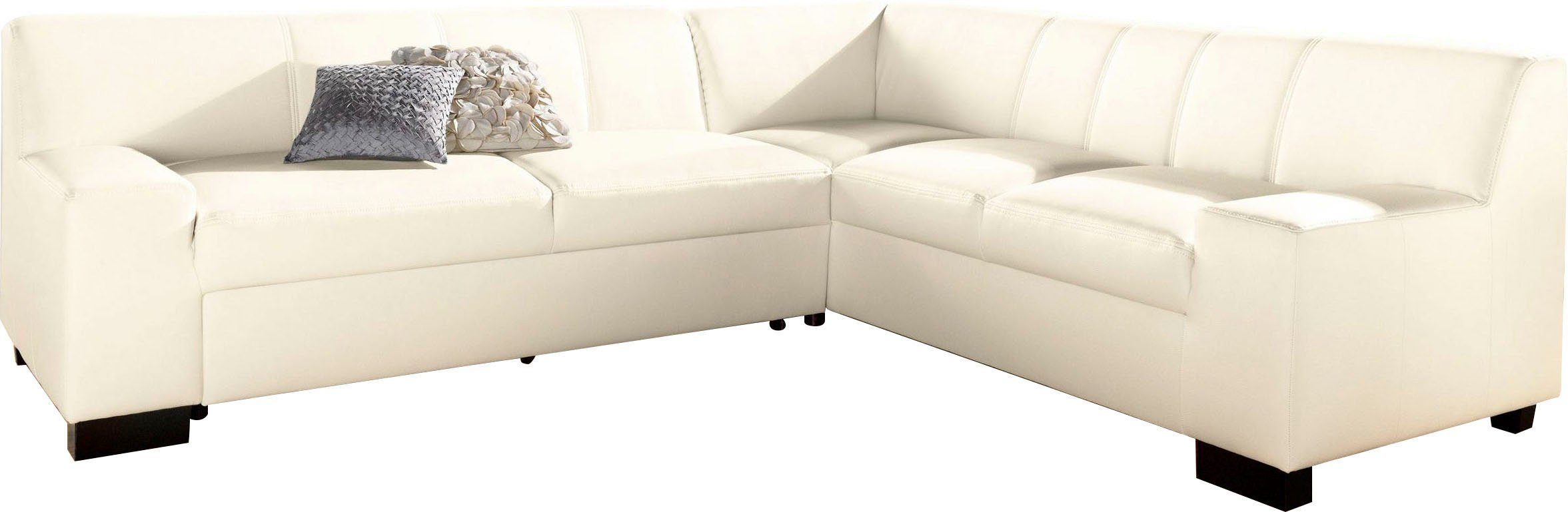 DOMO collection Hoekbank Norma Top, elegant en modern, platte armleuningen, L-vorm