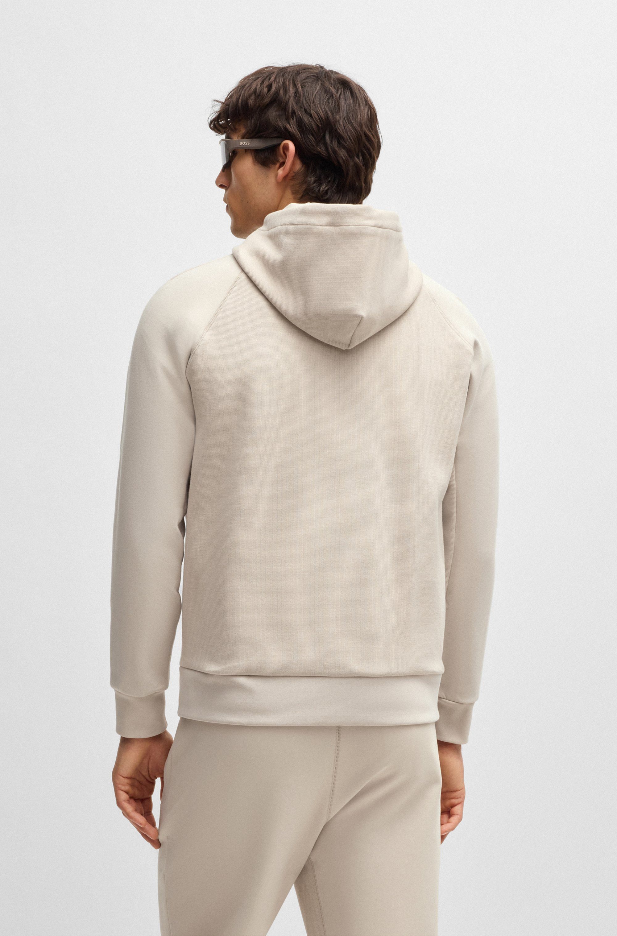 BOSS GREEN Sweatvest Saggy Rib met tonale inzetten